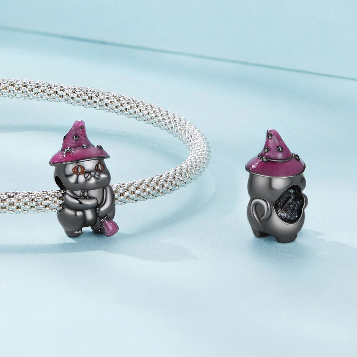 Silver Charm All Saints Witch Cat Charm For Sale - sursenso Charm