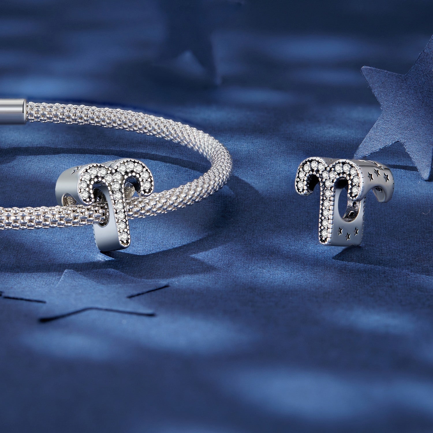 Silver Charm Aries Lucky Sign CZ Charm For Sale - sursenso Charm