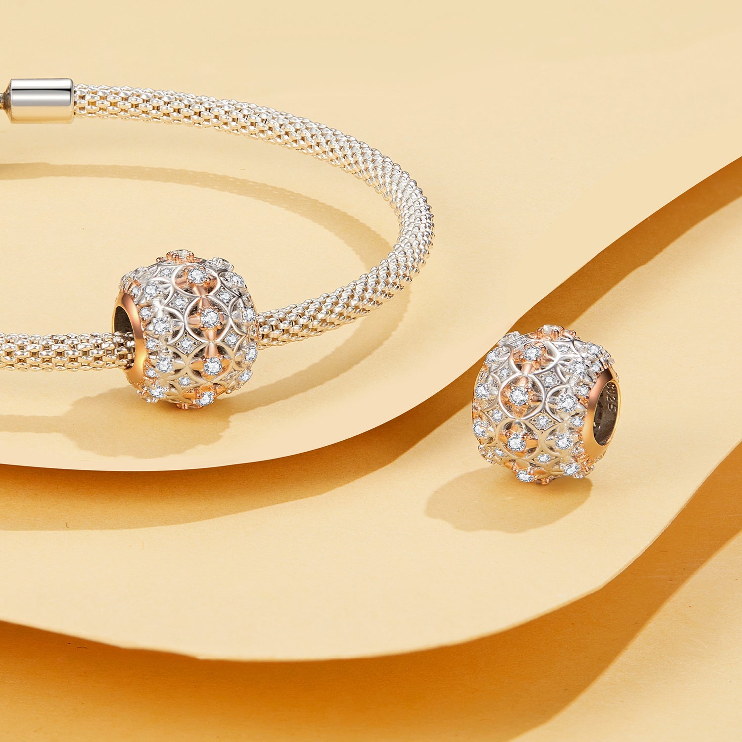 Silver Charm Autumn Beading CZ Charm For Sale - sursenso Charm