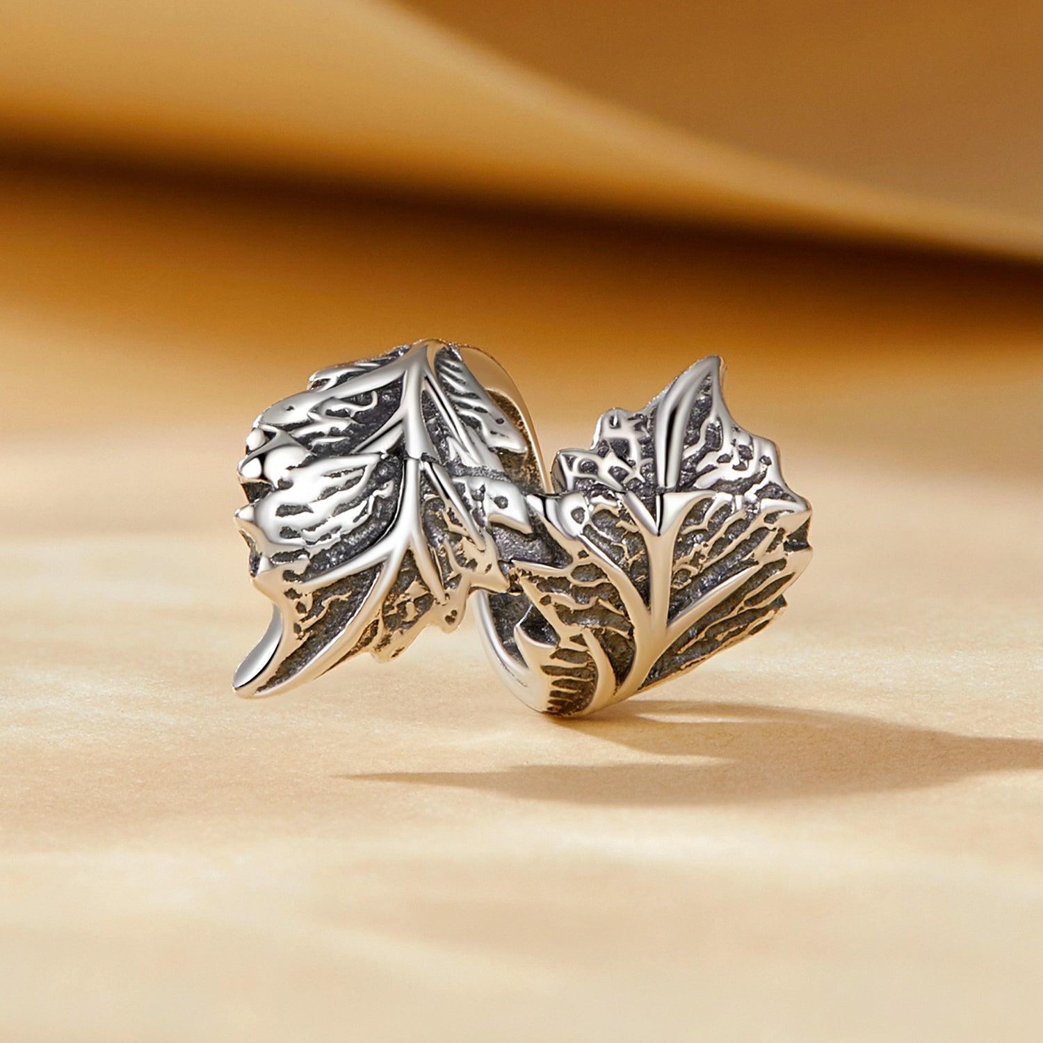 Silver Charm Bent Leaf Charm For Sale - sursenso Charm