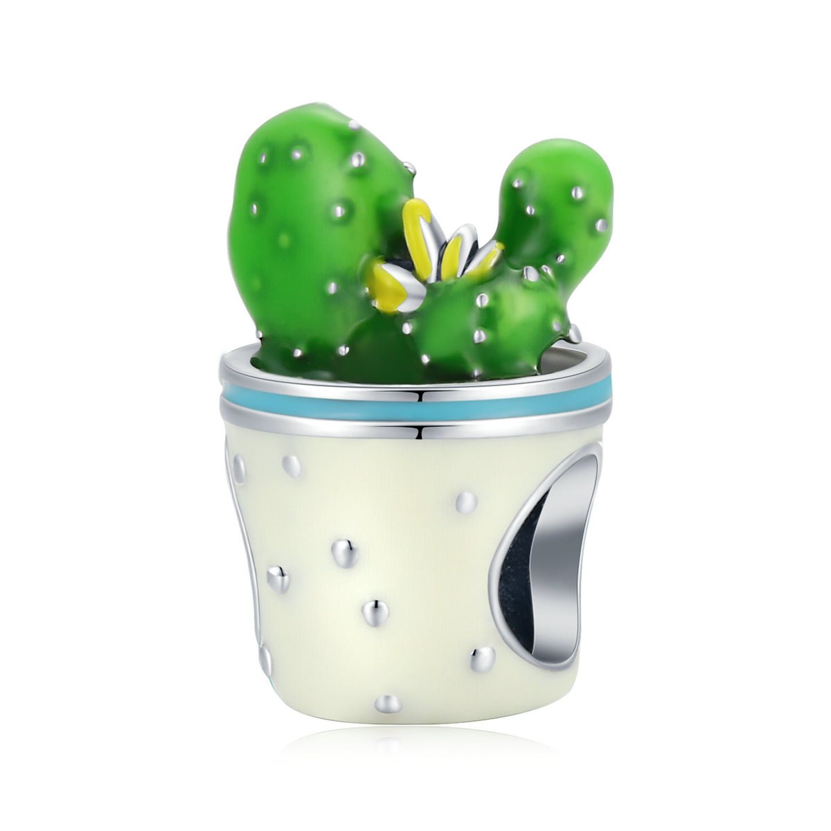 Silver Charm Cactus Flowerpot Plant Charm For Sale - sursenso Charm