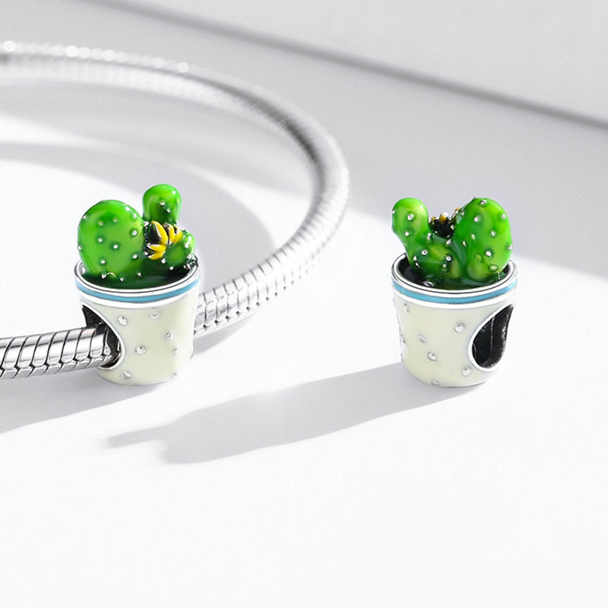Silver Charm Cactus Flowerpot Plant Charm For Sale - sursenso Charm