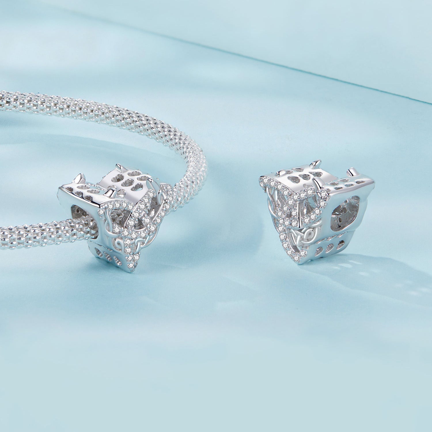 Silver Charm Celtic Moon CZ Charm For Sale - sursenso Charm