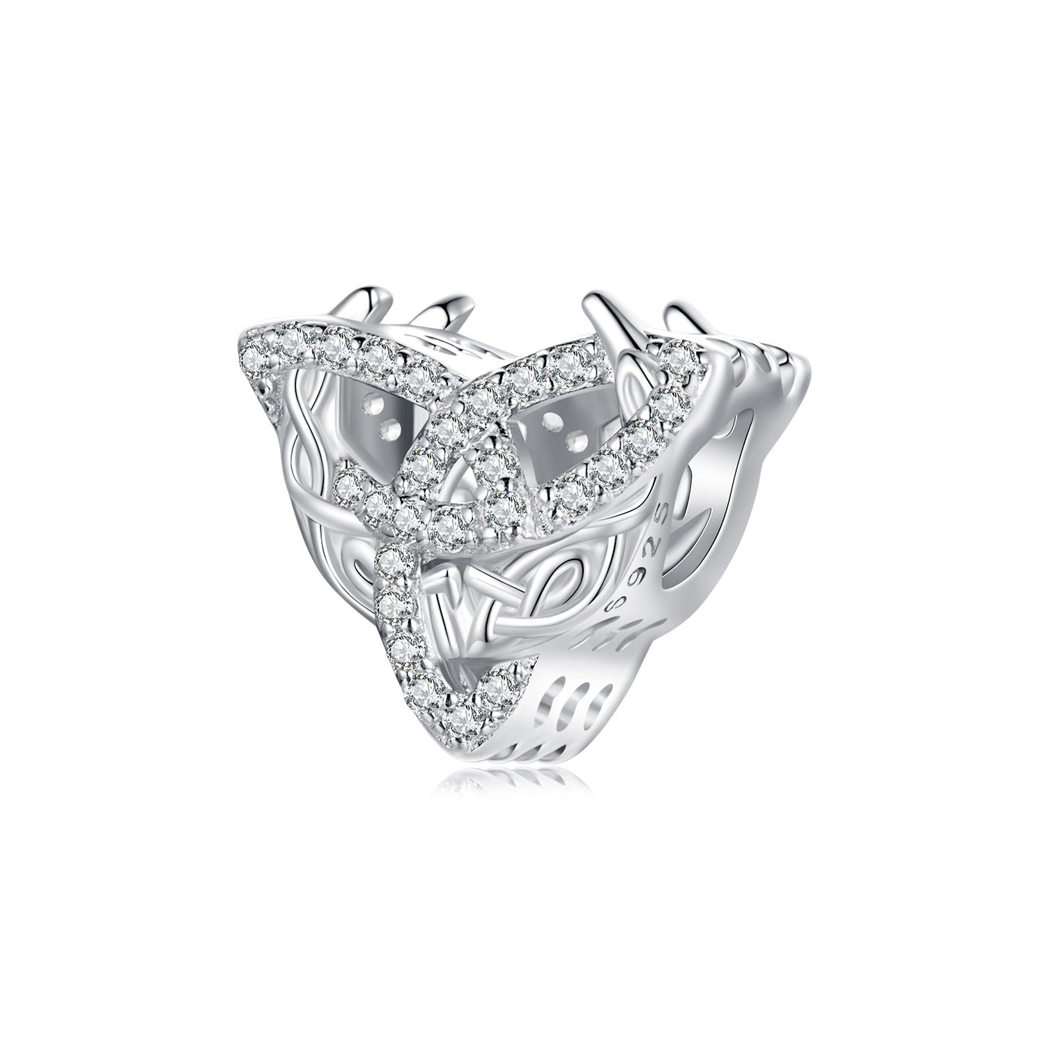 Silver Charm Celtic Moon CZ Charm For Sale - sursenso Charm