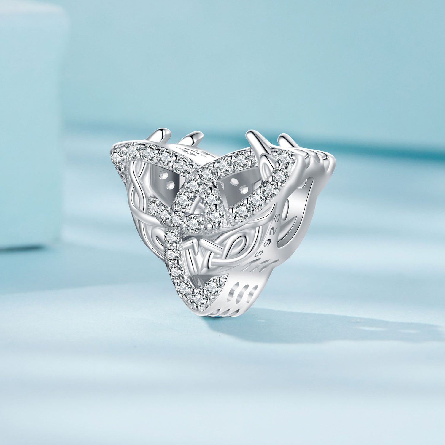 Silver Charm Celtic Moon CZ Charm For Sale - sursenso Charm