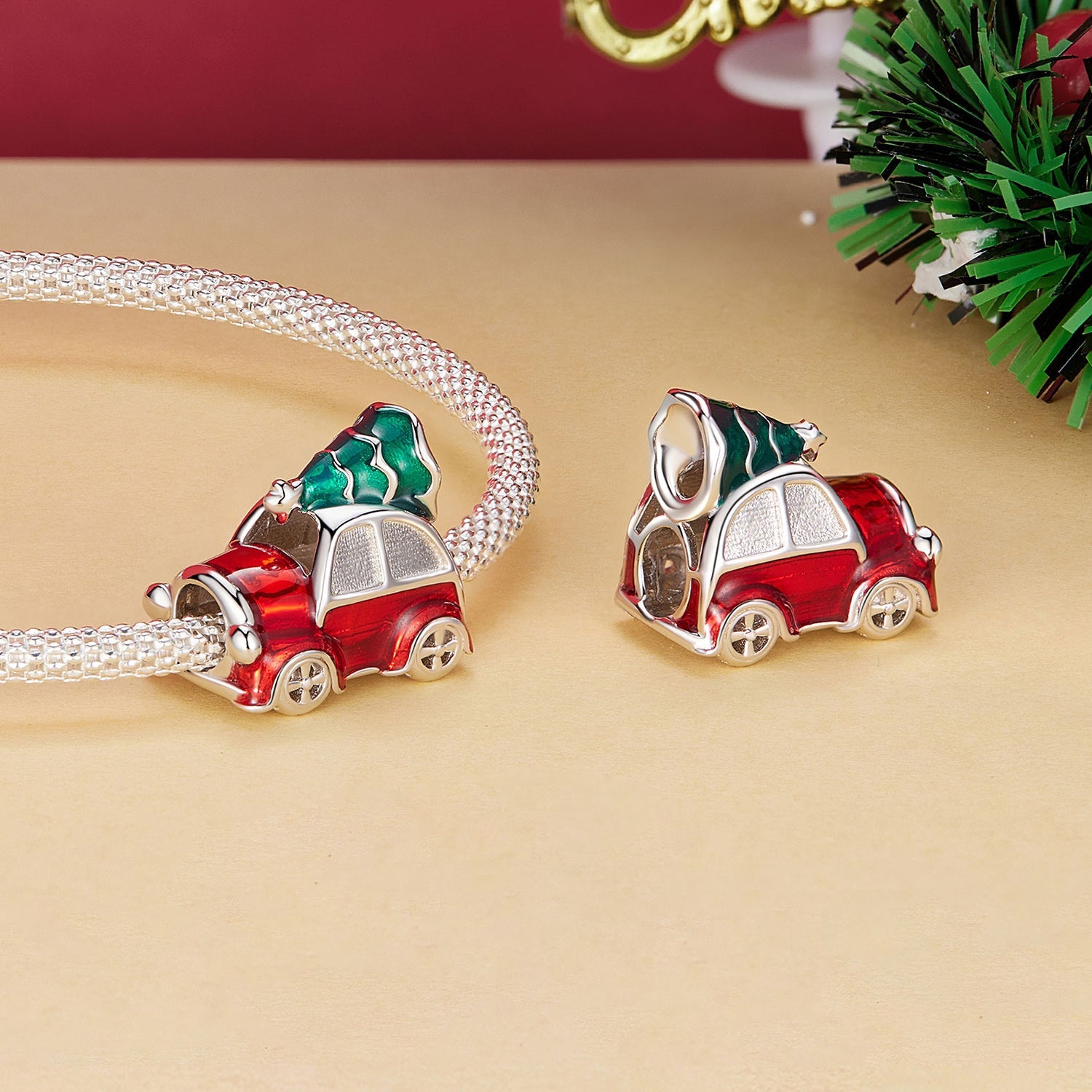 Silver Charm Christmas Car Charm For Sale - sursenso Charm
