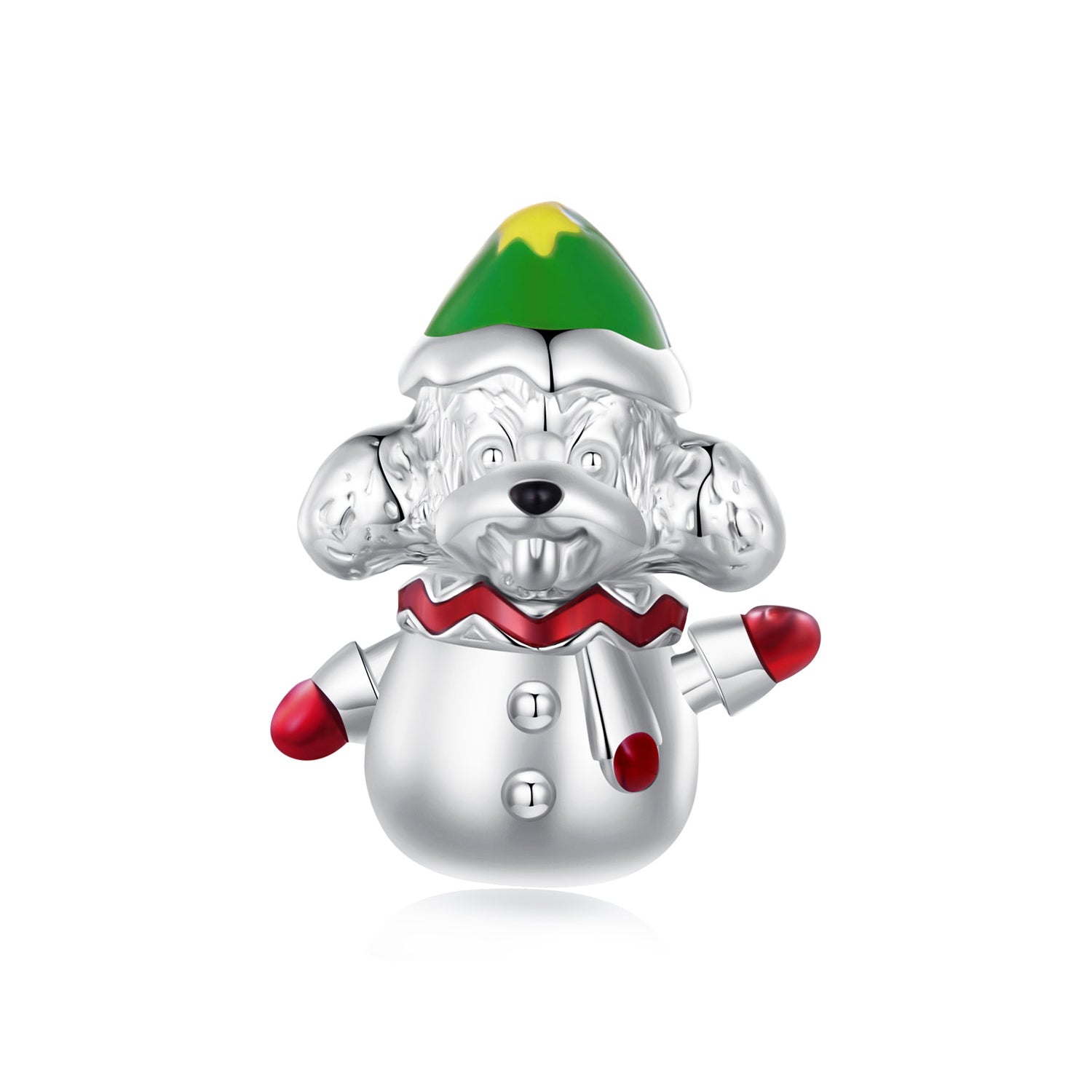 Silver Charm Christmas Snowman Puppy Charm For Sale - sursenso Charm