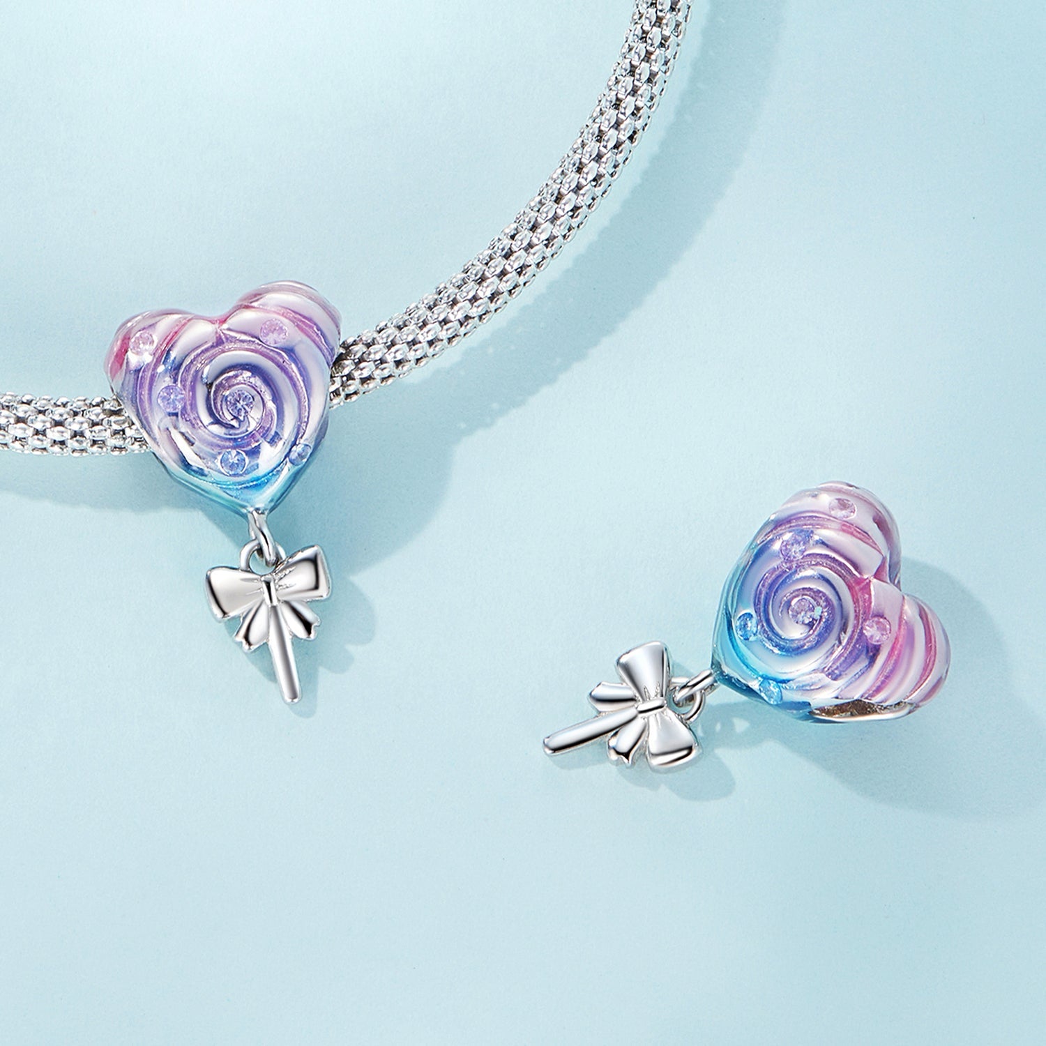 Silver Charm Colored Lollipop CZ Charm For Sale - sursenso Pendant