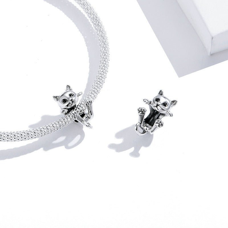 Silver Charm Cute Cat Kitty Animal Charm For Sale - sursenso Charm