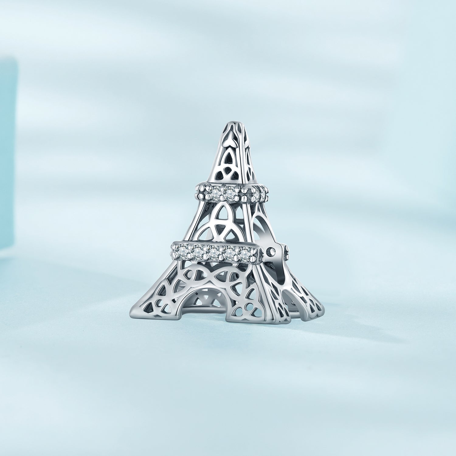 Silver Charm Cute Eiffel Tower CZ Charm For Sale - sursenso Charm