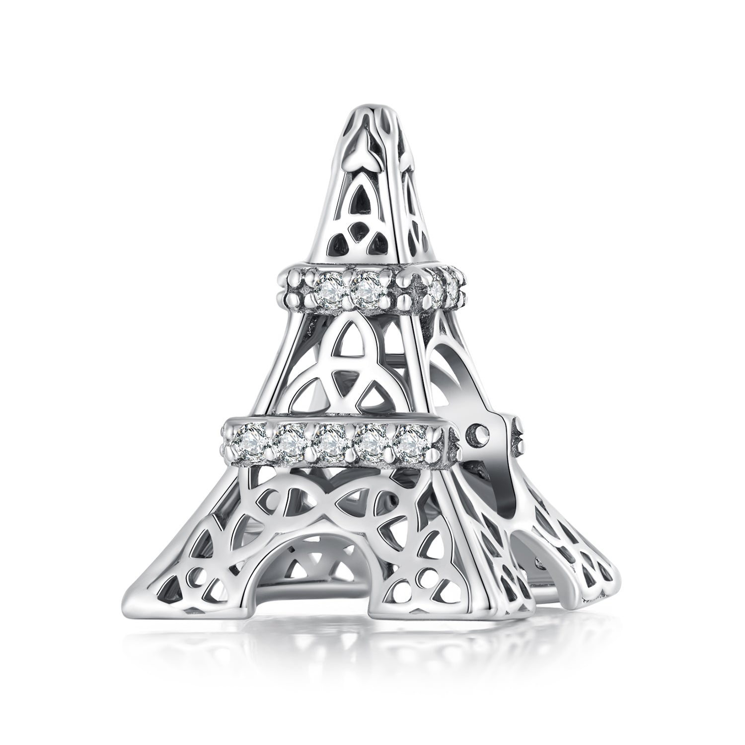 Silver Charm Cute Eiffel Tower CZ Charm For Sale - sursenso Charm