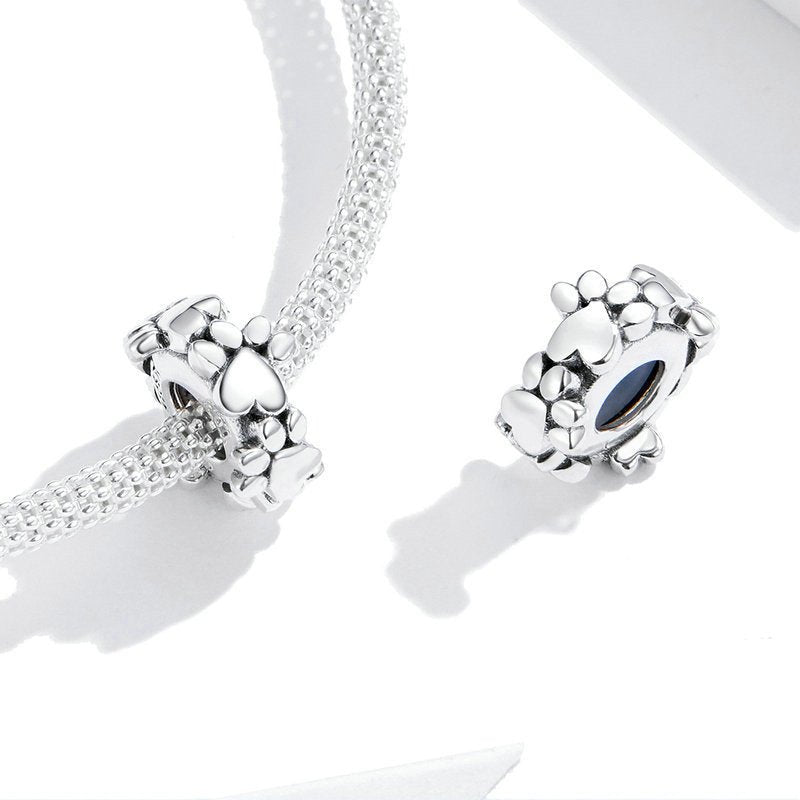 Silver Charm Dog Paw Stopper with Silicone Charm For Sale - sursenso Charm