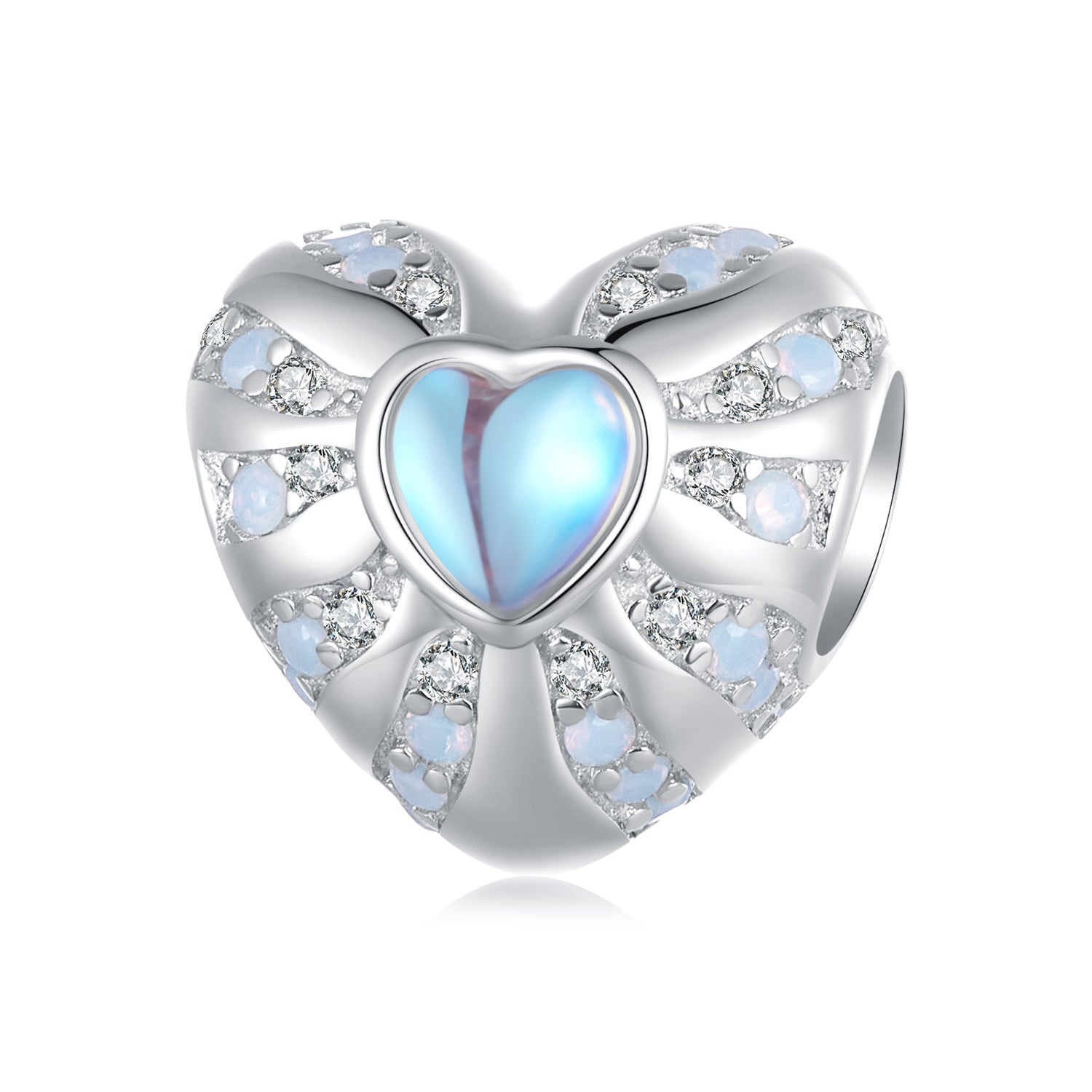 Silver Charm Enchanted Heart CZ Charm For Sale - sursenso Charm