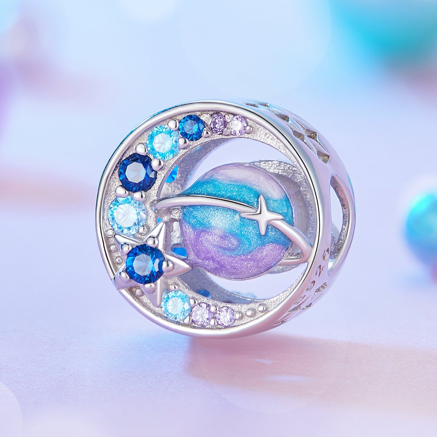 Silver Charm Fantasy Planet CZ Charm For Sale - sursenso Charm