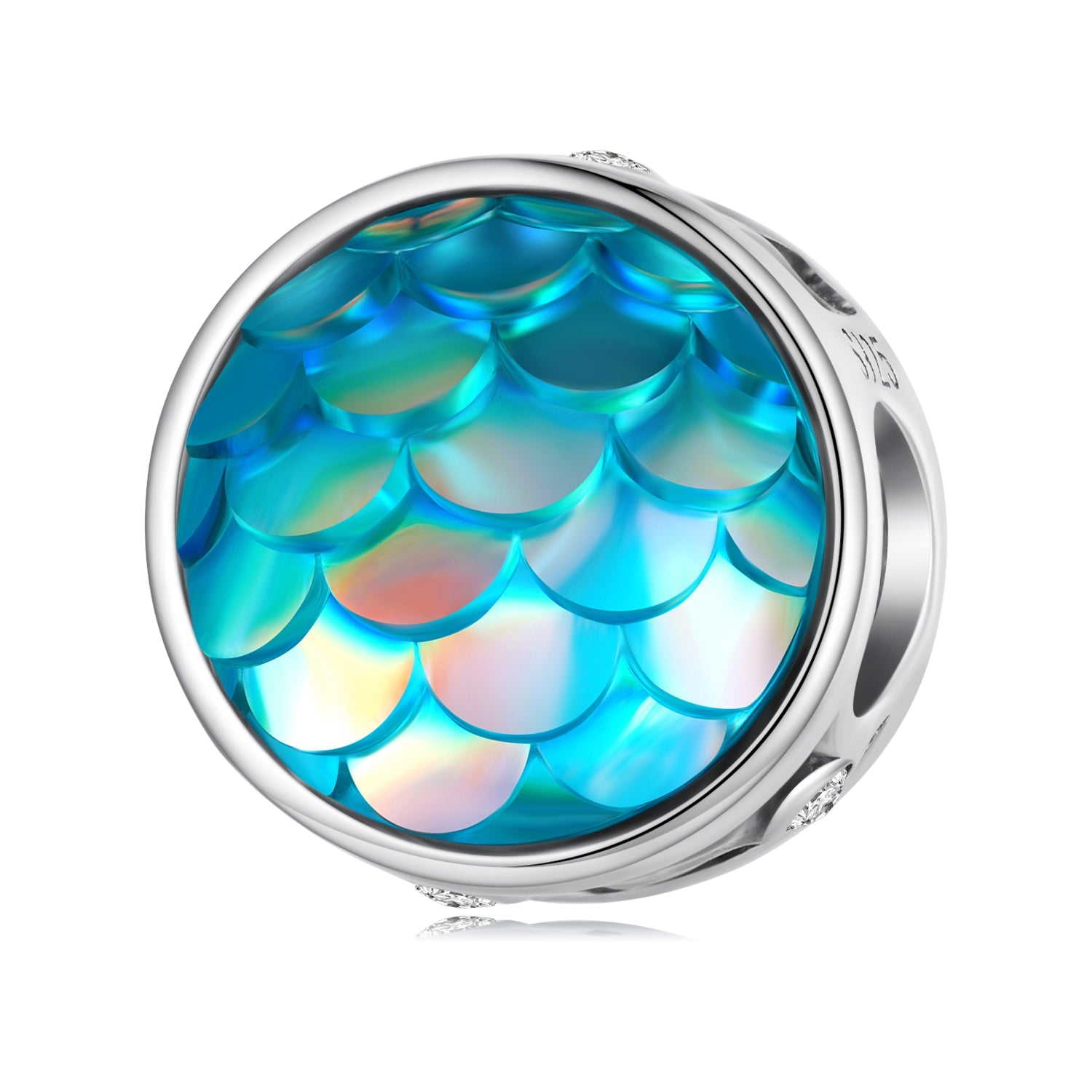 Silver Charm Fish Scale with Colored CZ Charm For Sale - sursenso Charm