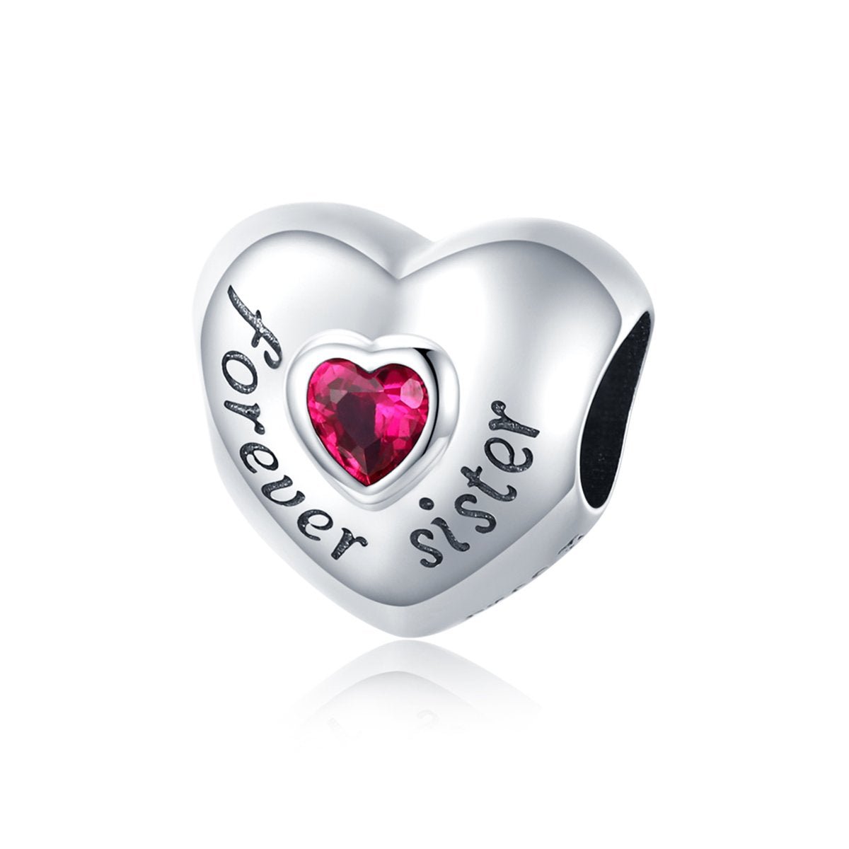 Silver Charm Forever Sister Love CZ Charm For Sale - sursenso Charm