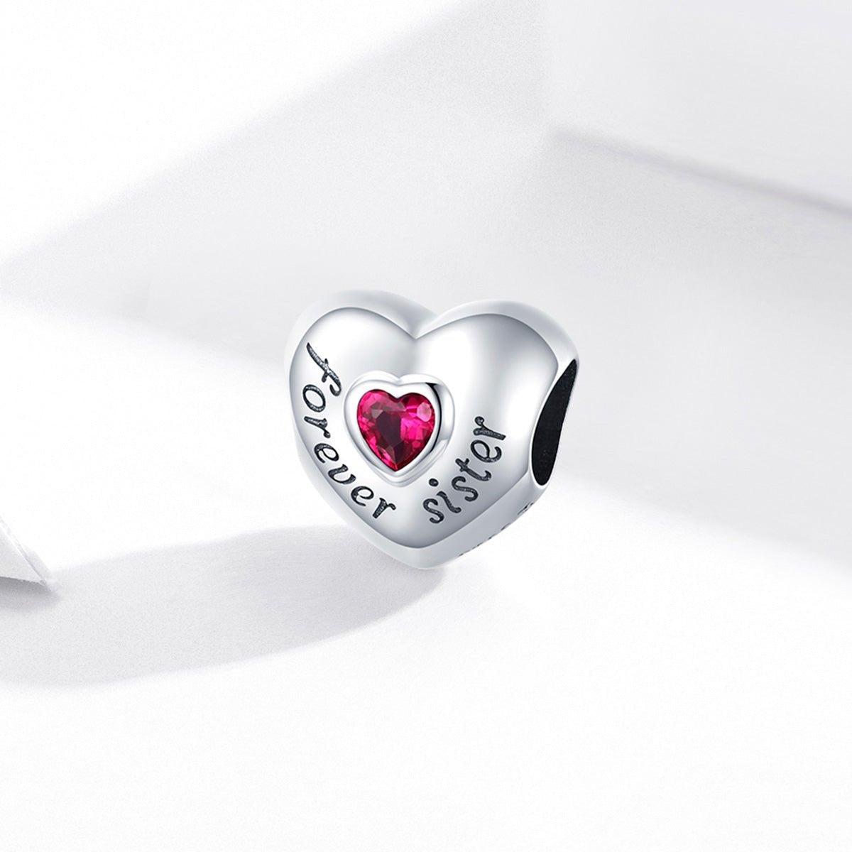 Silver Charm Forever Sister Love CZ Charm For Sale - sursenso Charm