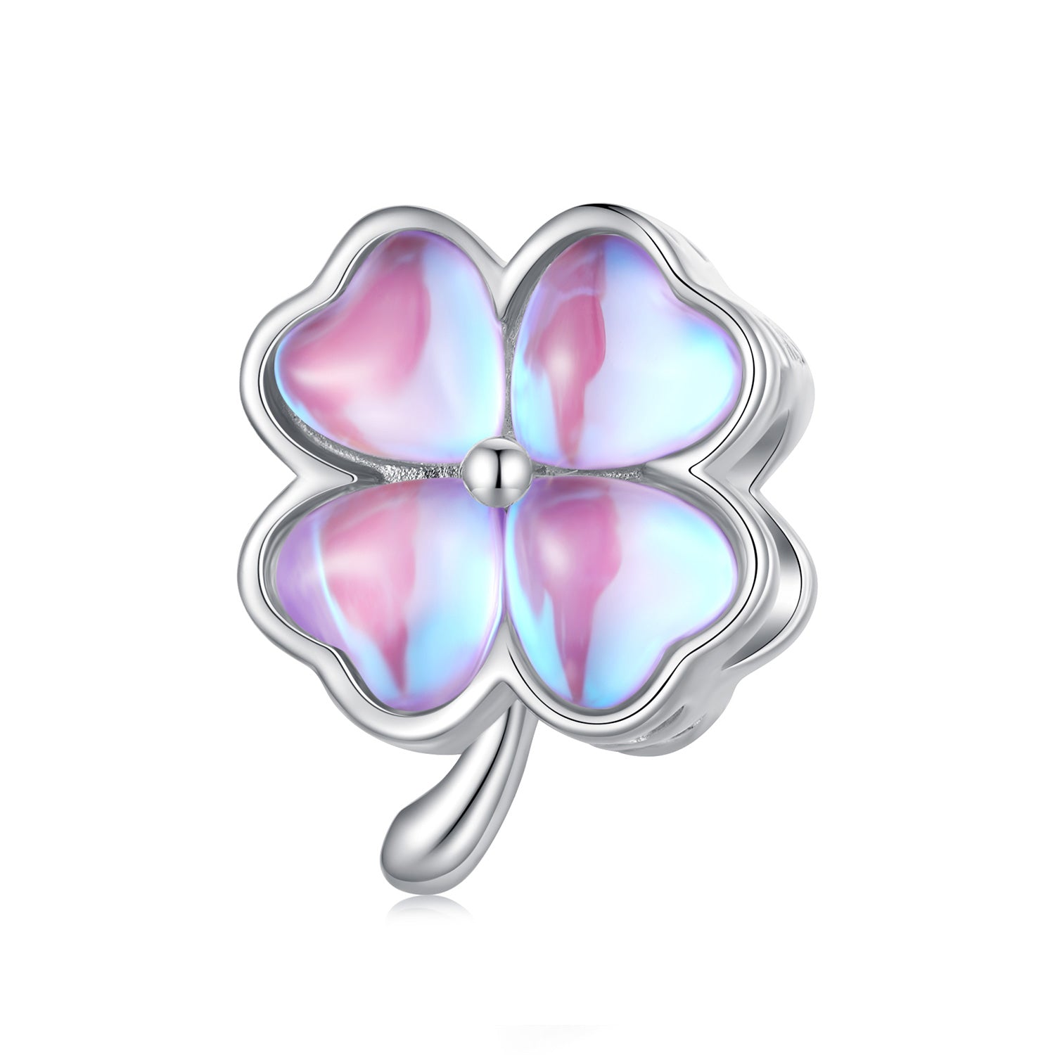 Silver Charm Four Leaf Coloured Glaze Charm For Sale - sursenso Charm
