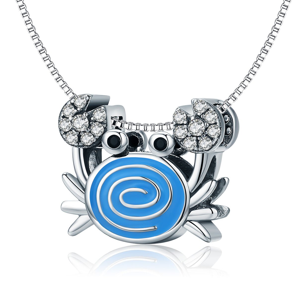 Silver Charm Funny Blue Crab CZ Charm For Sale - sursenso Charm