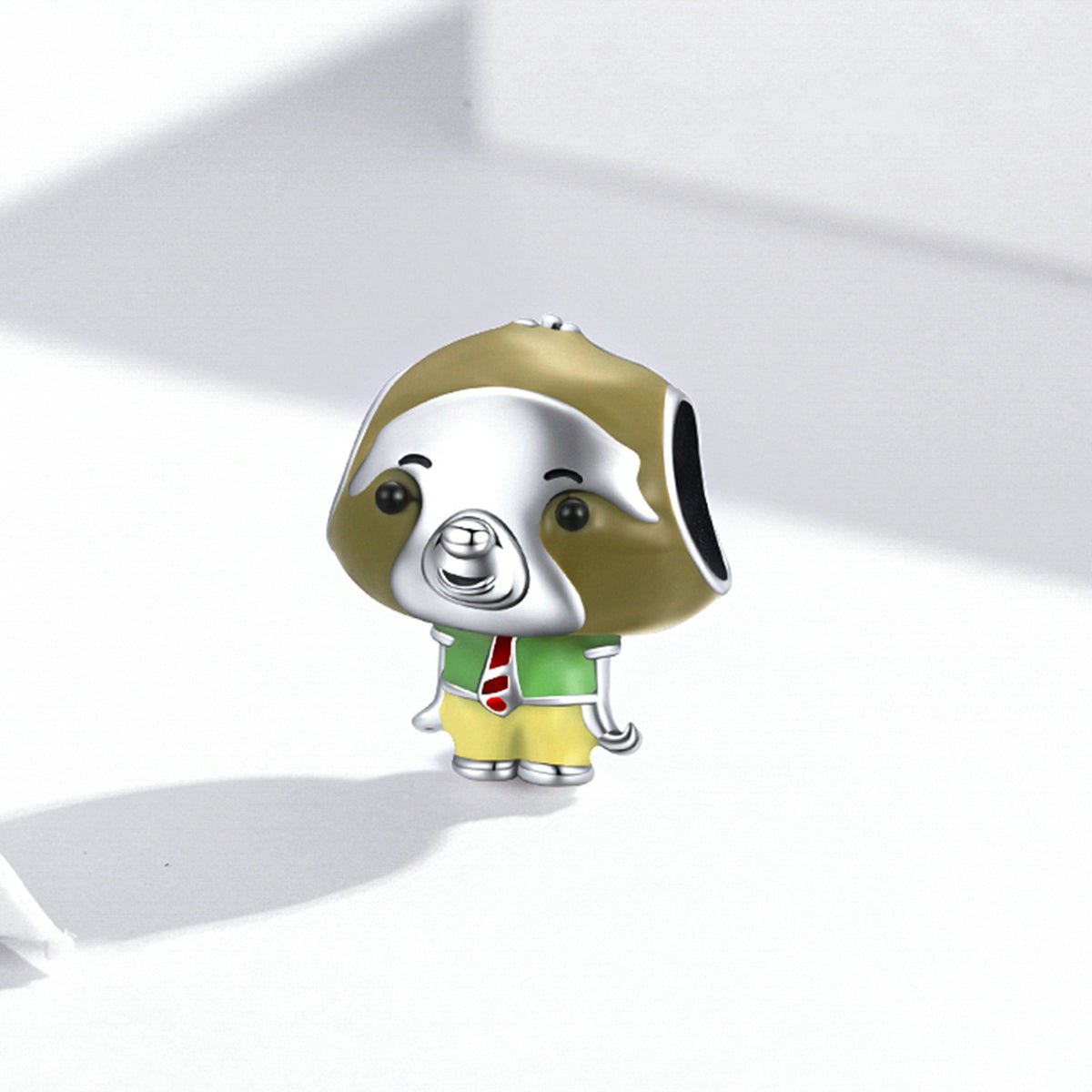 Silver Charm Green Mr Sloth Animal Enamel Charm For Sale - sursenso Charm
