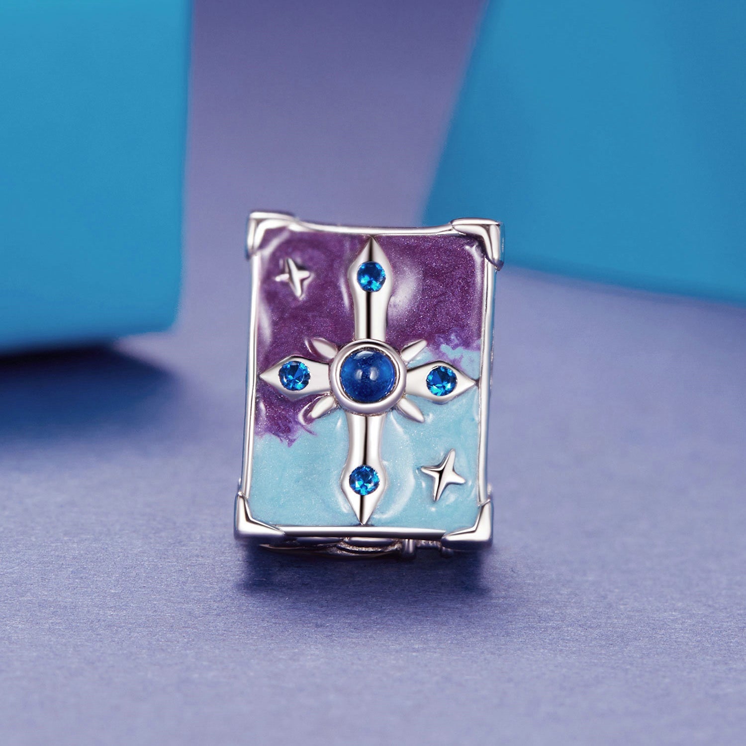 Silver Charm Grimoire CZ Charm For Sale - sursenso Charm