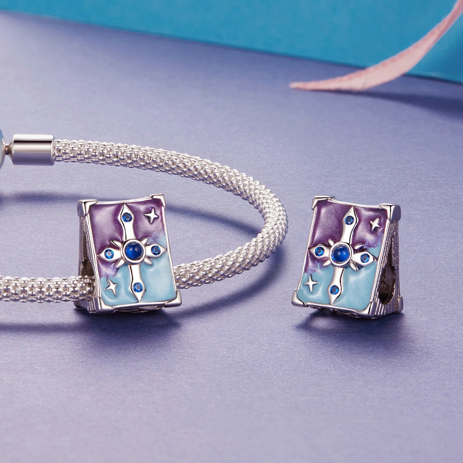 Silver Charm Grimoire CZ Charm For Sale - sursenso Charm