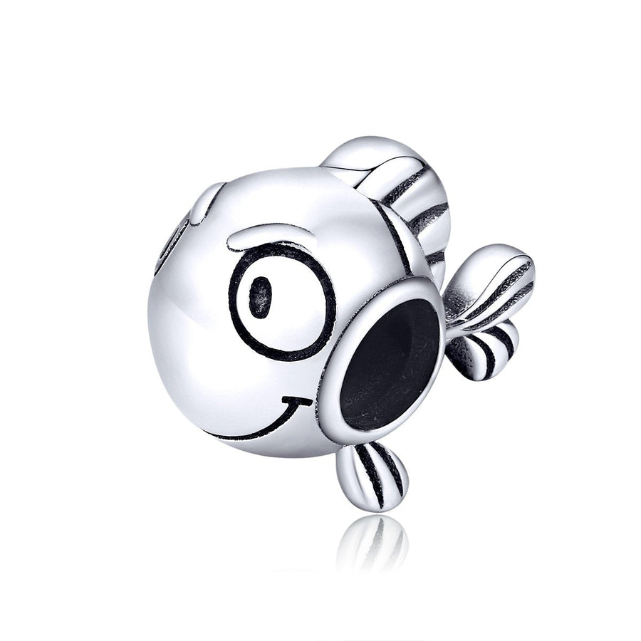 Silver Charm Halloween Cute Big Eye Fish Charm For Sale - sursenso