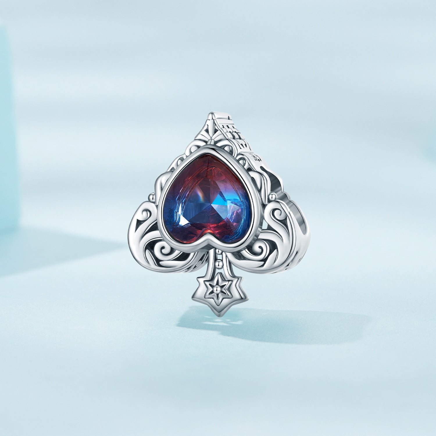 Silver Charm Heart Spades CZ Charm For Sale - sursenso Charm