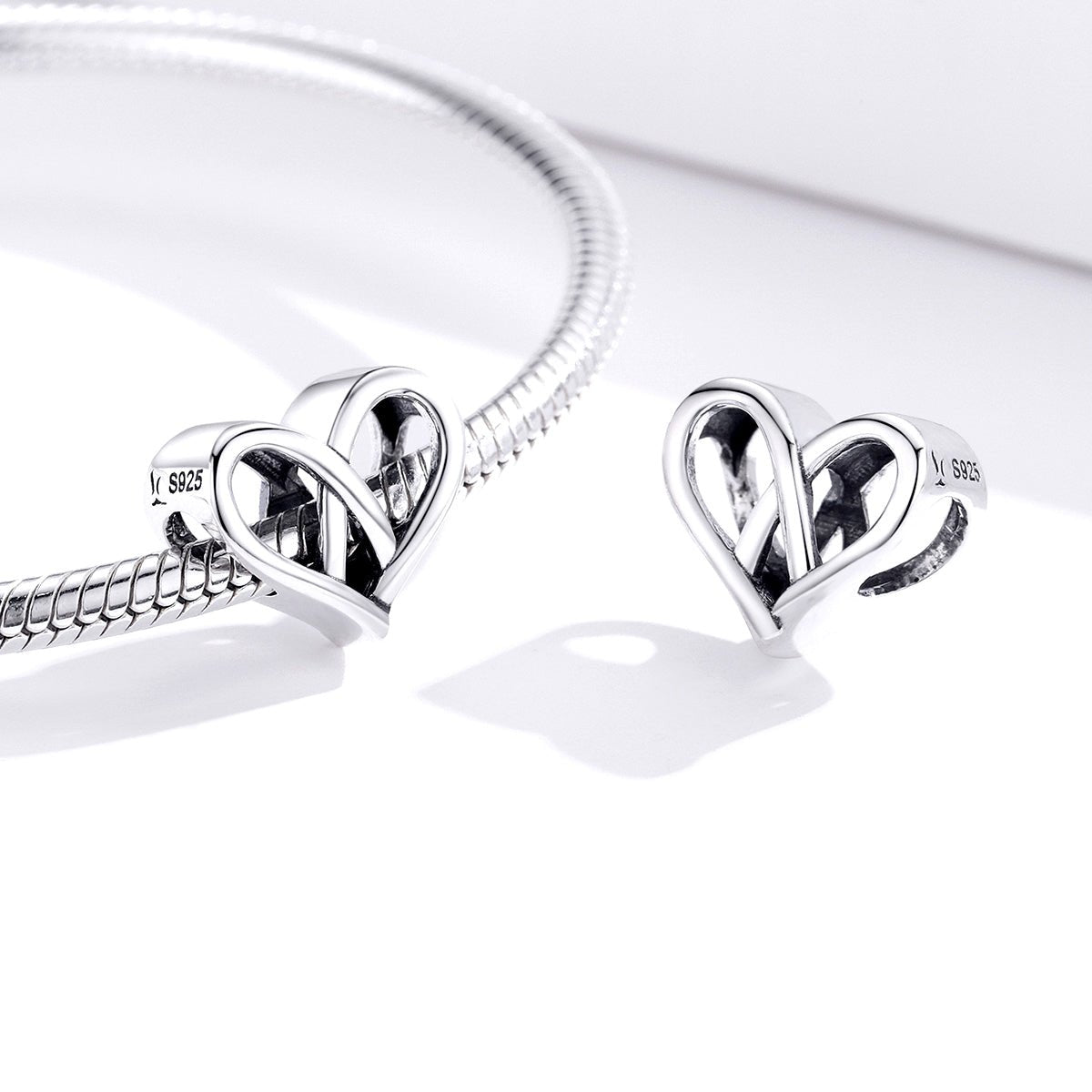 Silver Charm Heart to Heart Charm For Sale - sursenso Charm
