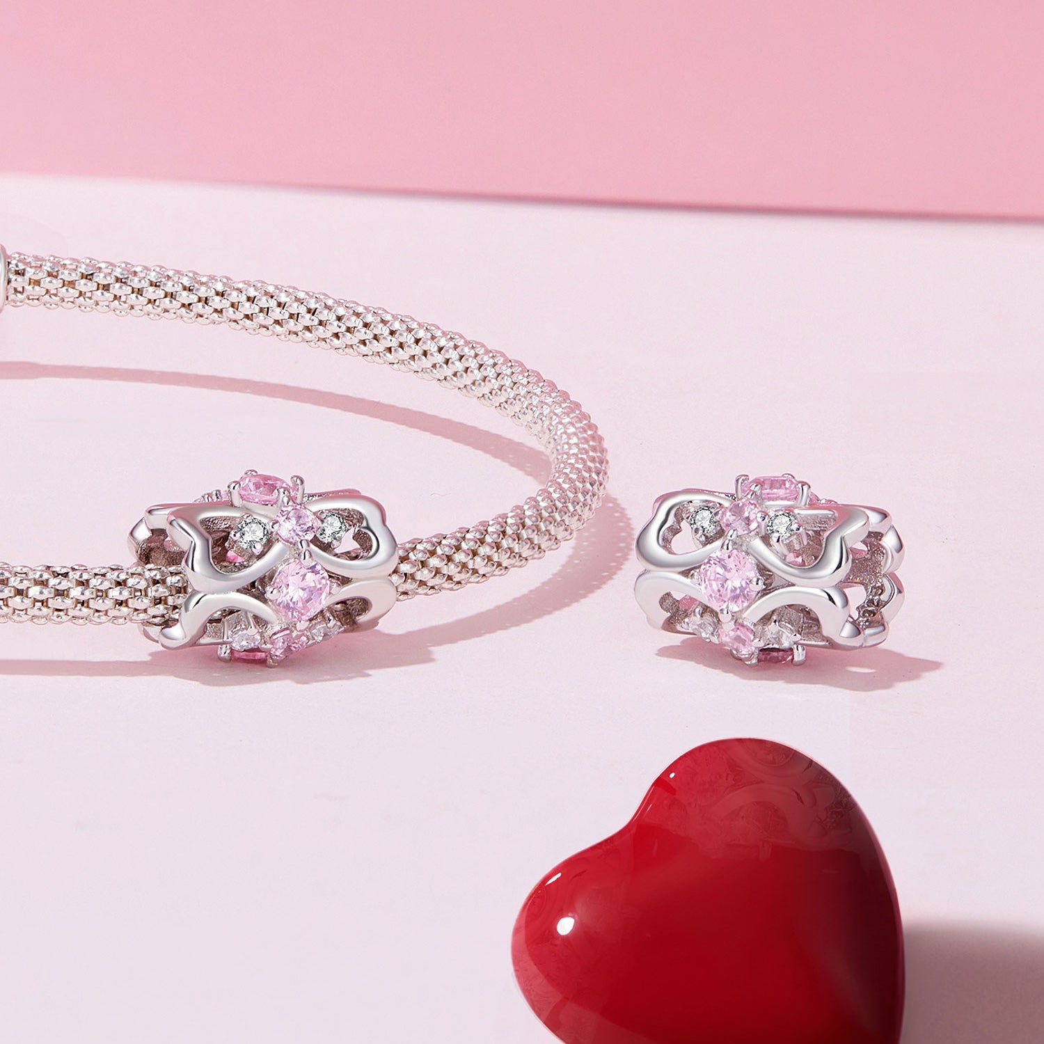 Silver Charm Heart Waist CZ Charm For Sale - sursenso Charm