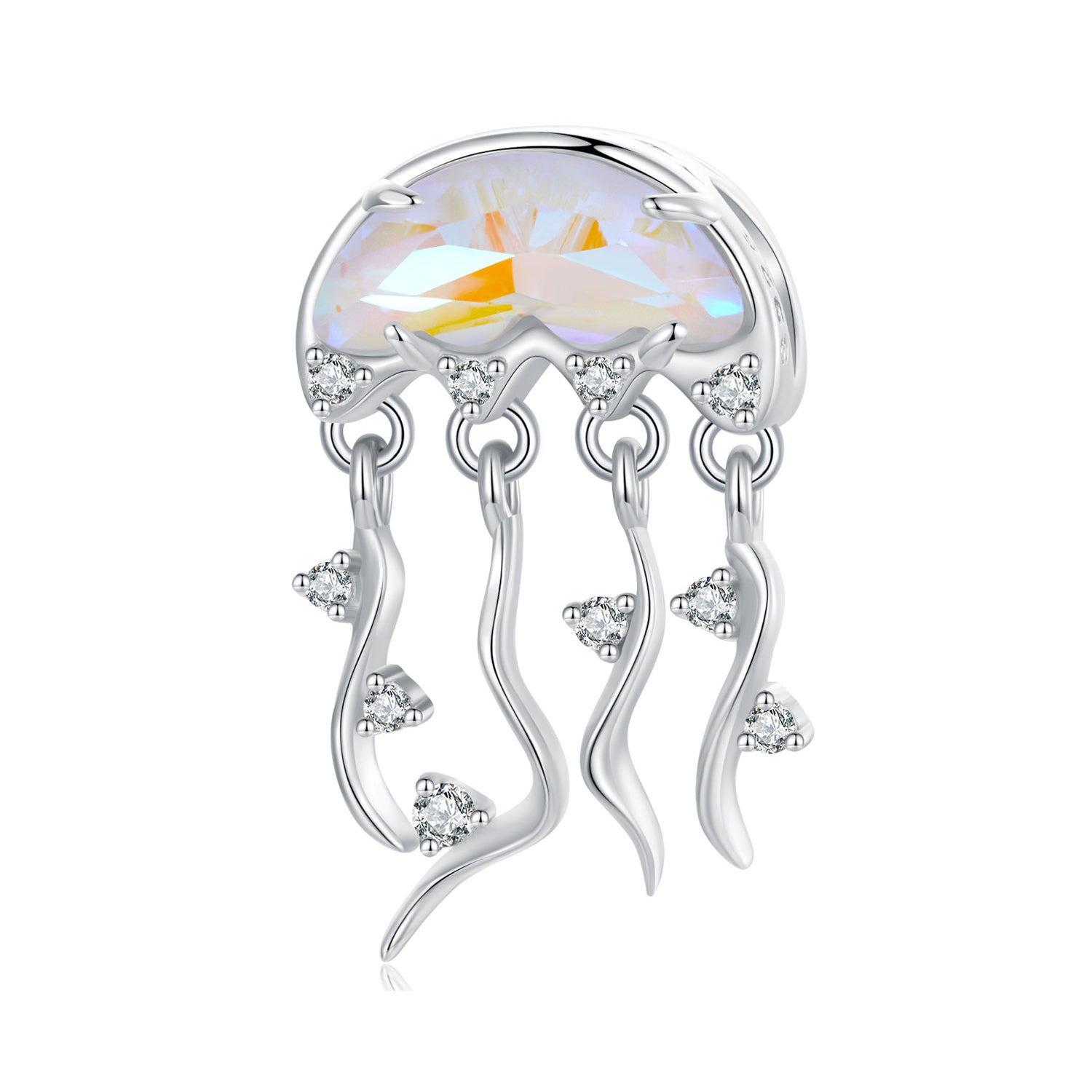 Silver Charm Jellyfish CZ Charm For Sale - sursenso Charm