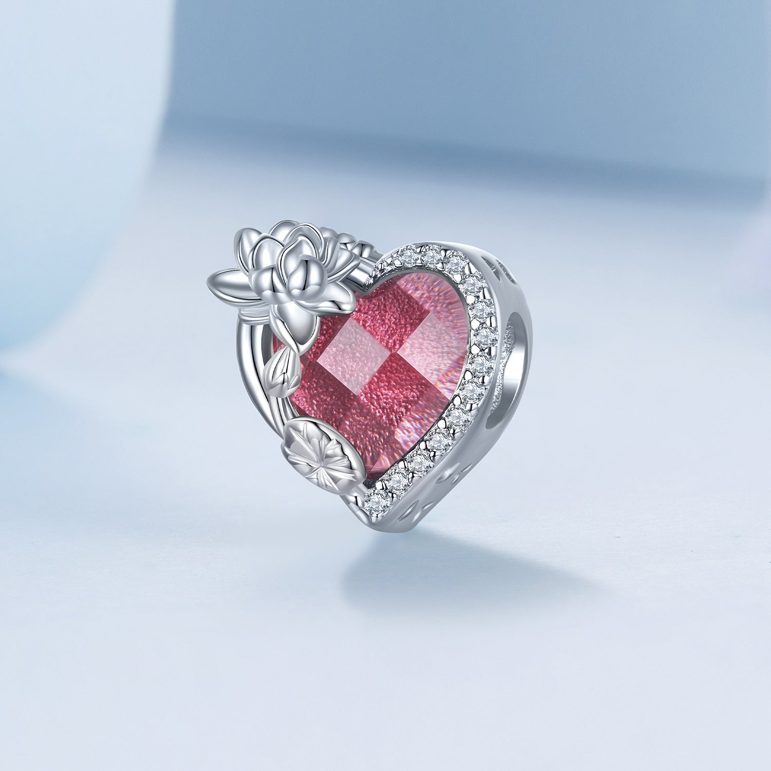 Silver Charm July Red Birthstone CZ Charm For Sale - sursenso Charm