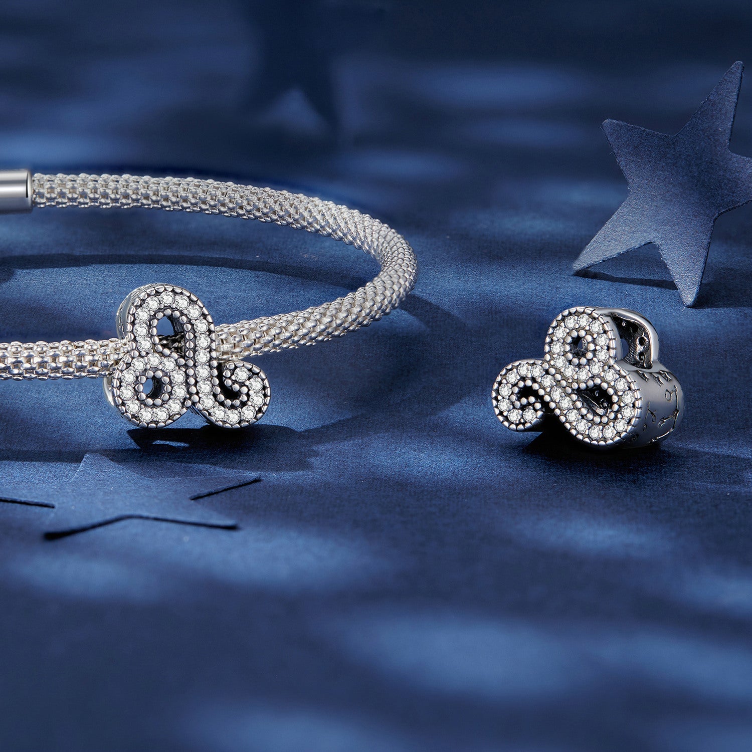 Silver Charm Leo Lucky Sign CZ Charm For Sale - sursenso Charm