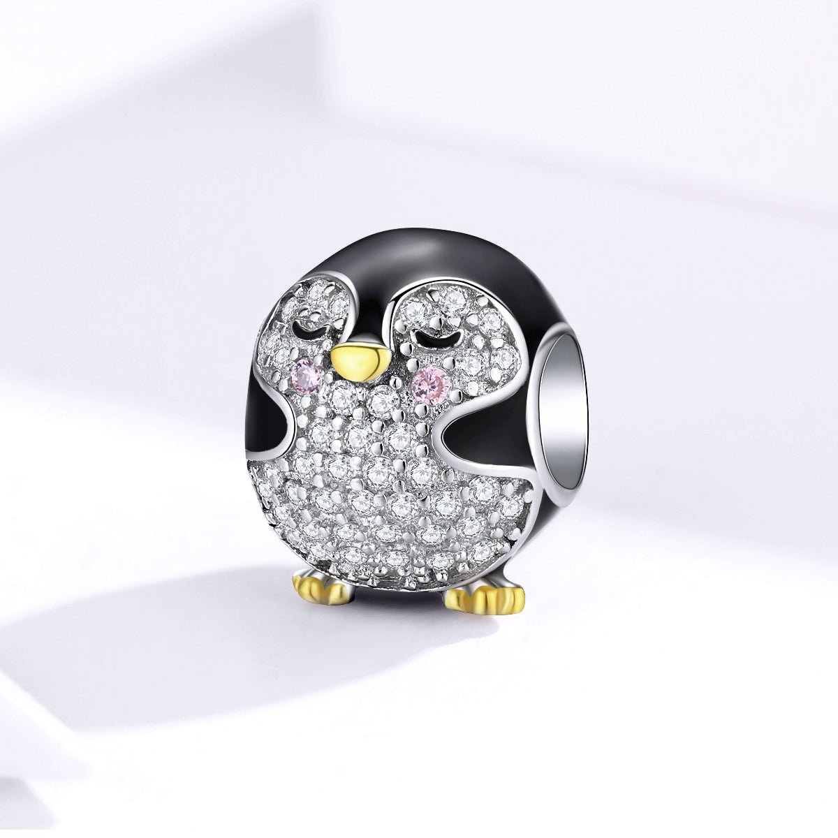 Silver Charm Little Chubby Penguin CZ Charm For Sale - sursenso Charm