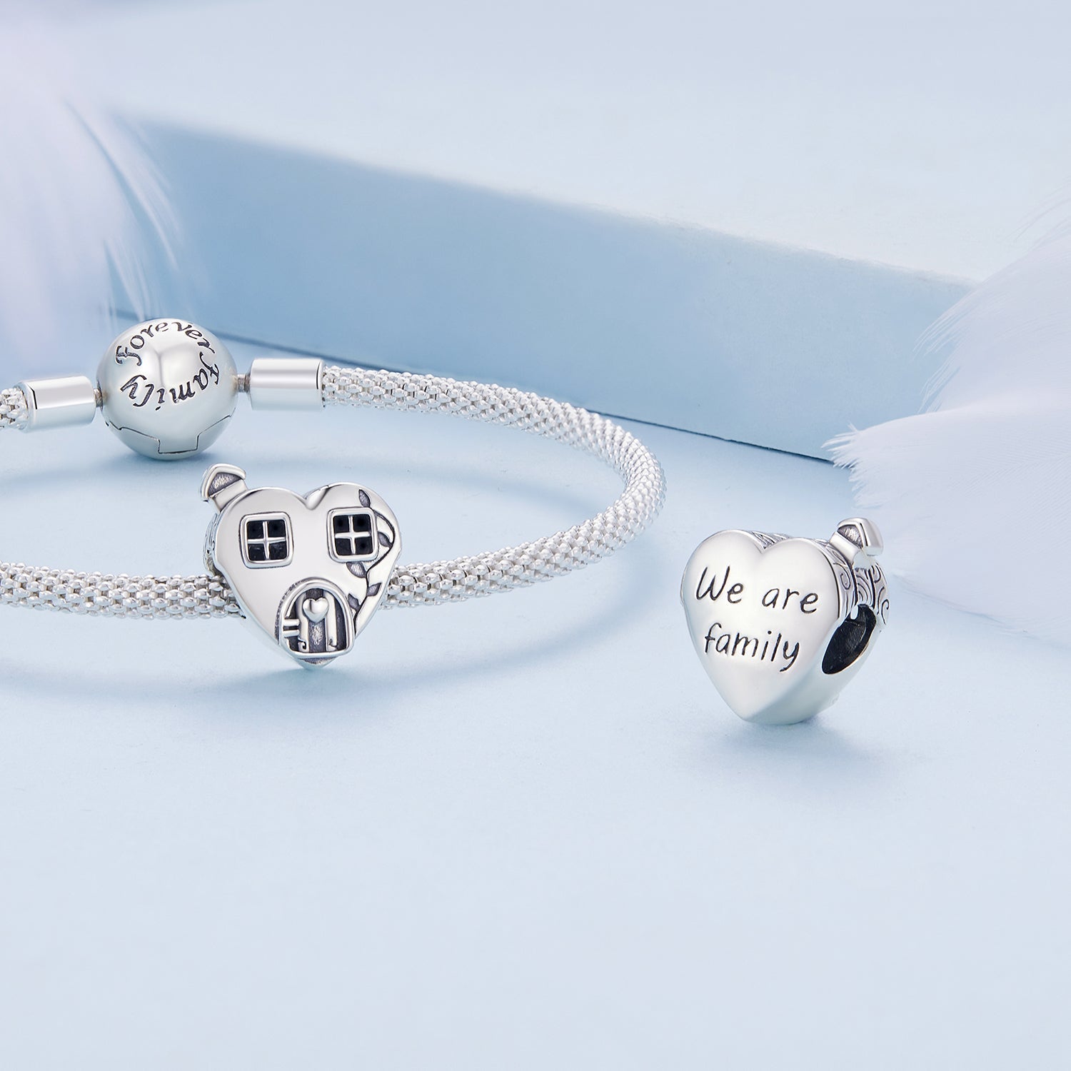 Silver Charm Little Heart Shaped House Charm For Sale - sursenso Charm