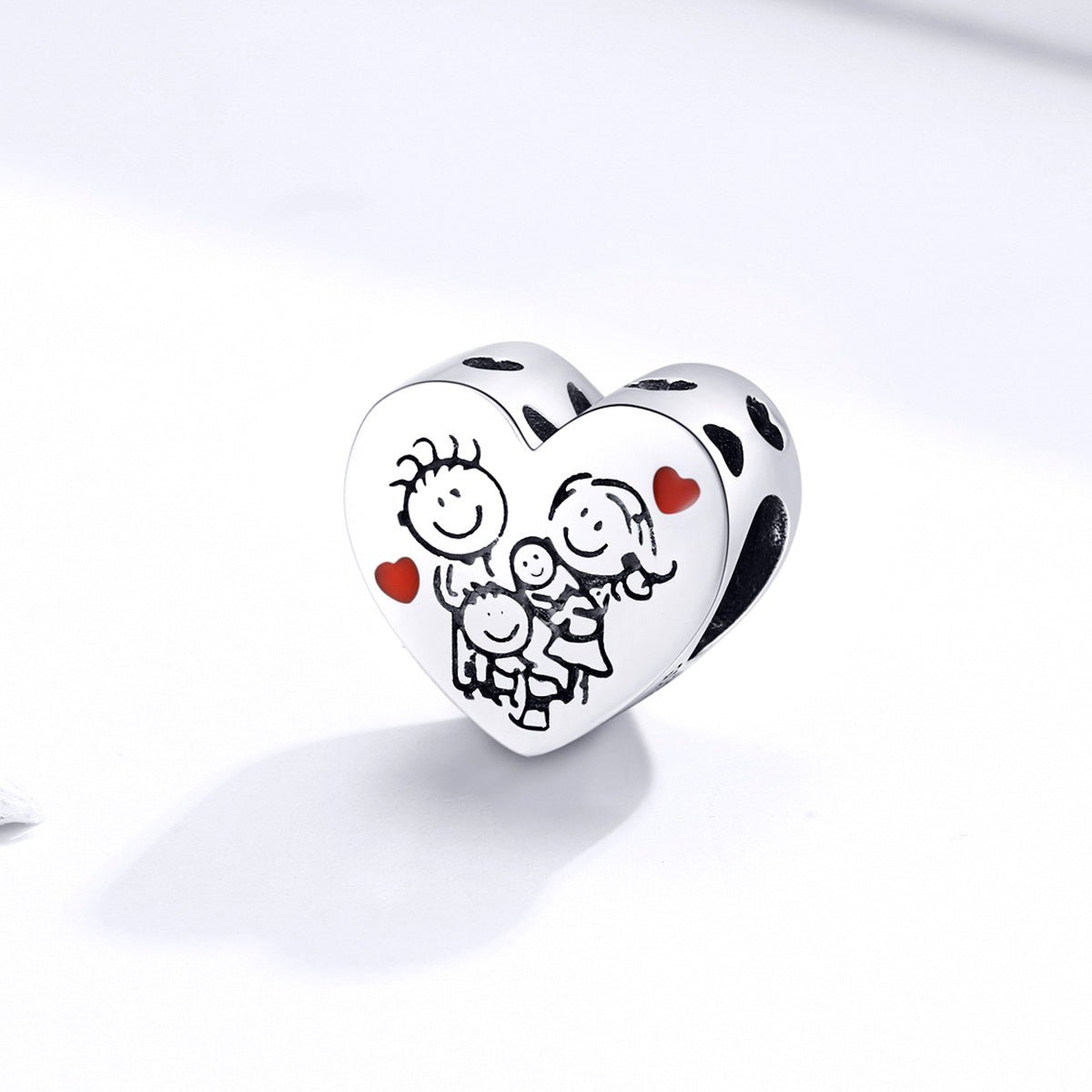 Silver Charm Love Family Heart Charm For Sale - sursenso Charm