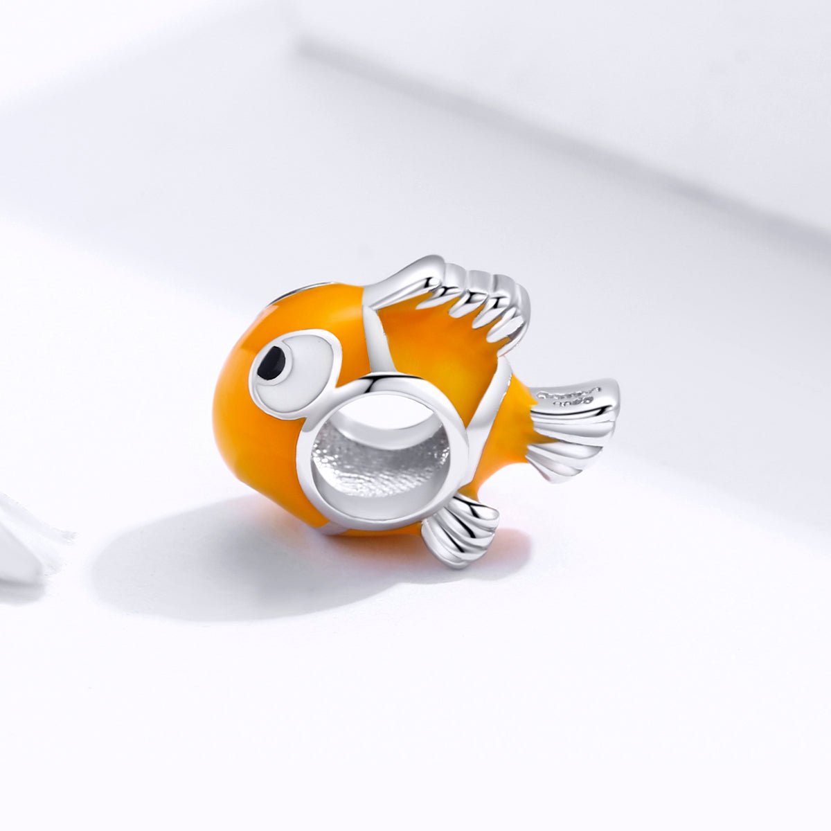 Silver Charm Lovely Orange Clownfish Charm For Sale - sursenso Charm
