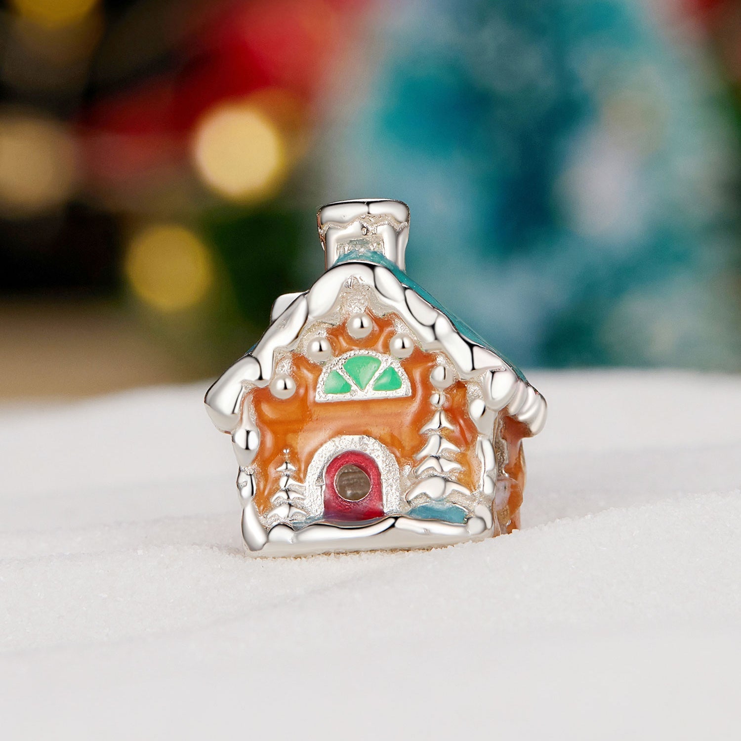 Silver Charm Luminous Christmas House Charm For Sale - sursenso Charm