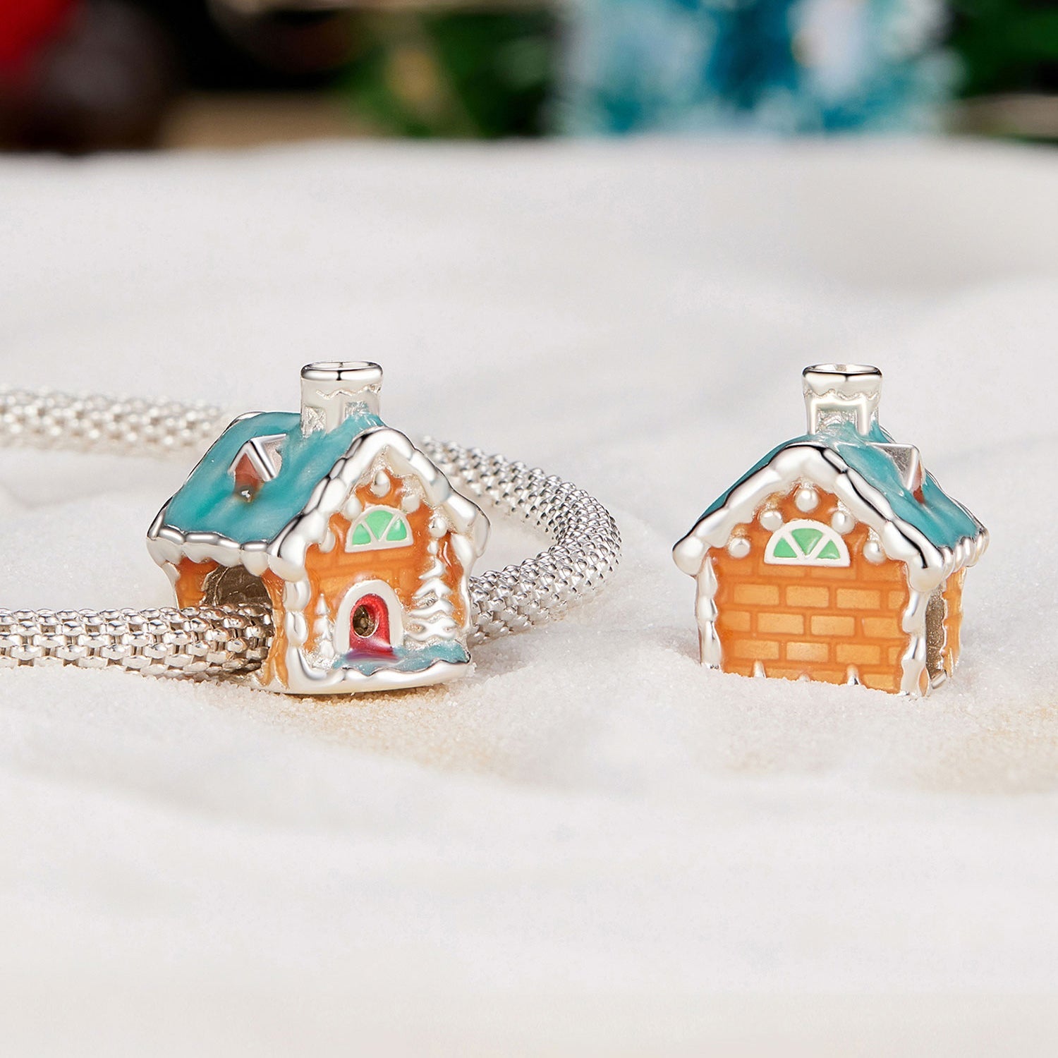 Silver Charm Luminous Christmas House Charm For Sale - sursenso Charm