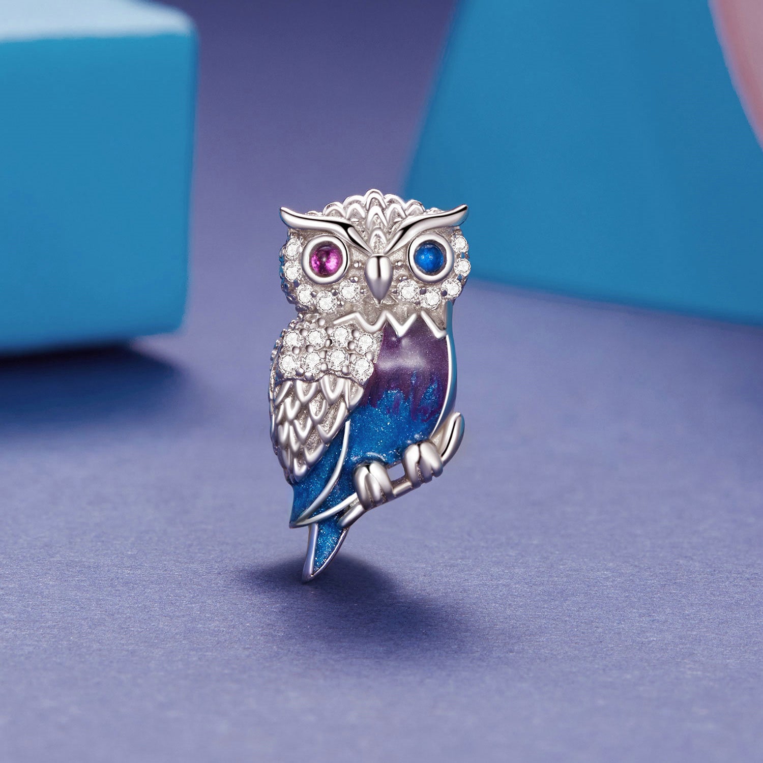 Silver Charm Magic Owl CZ Charm For Sale - sursenso Charm