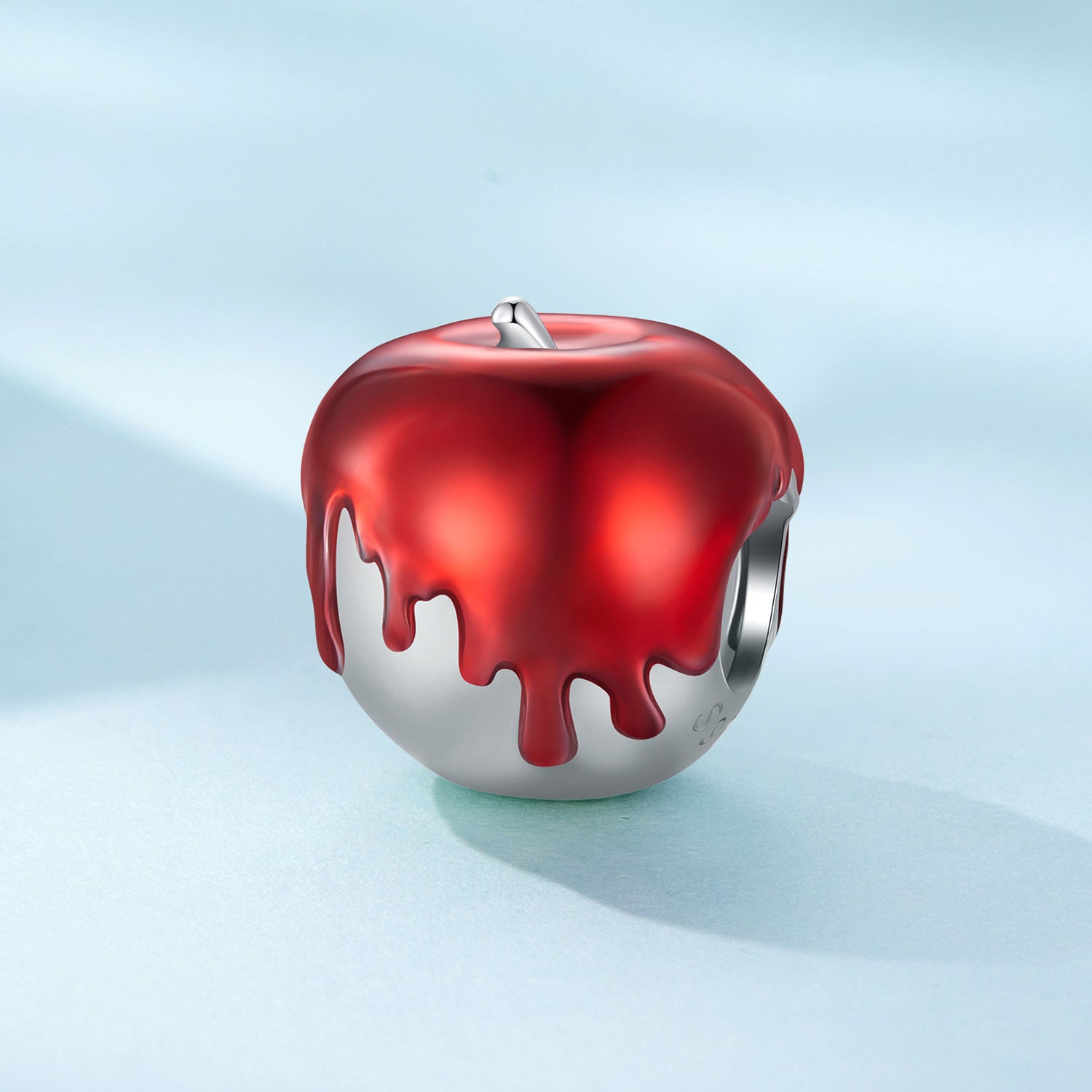 Silver Charm Melted Red Apple Charm For Sale - sursenso Charm