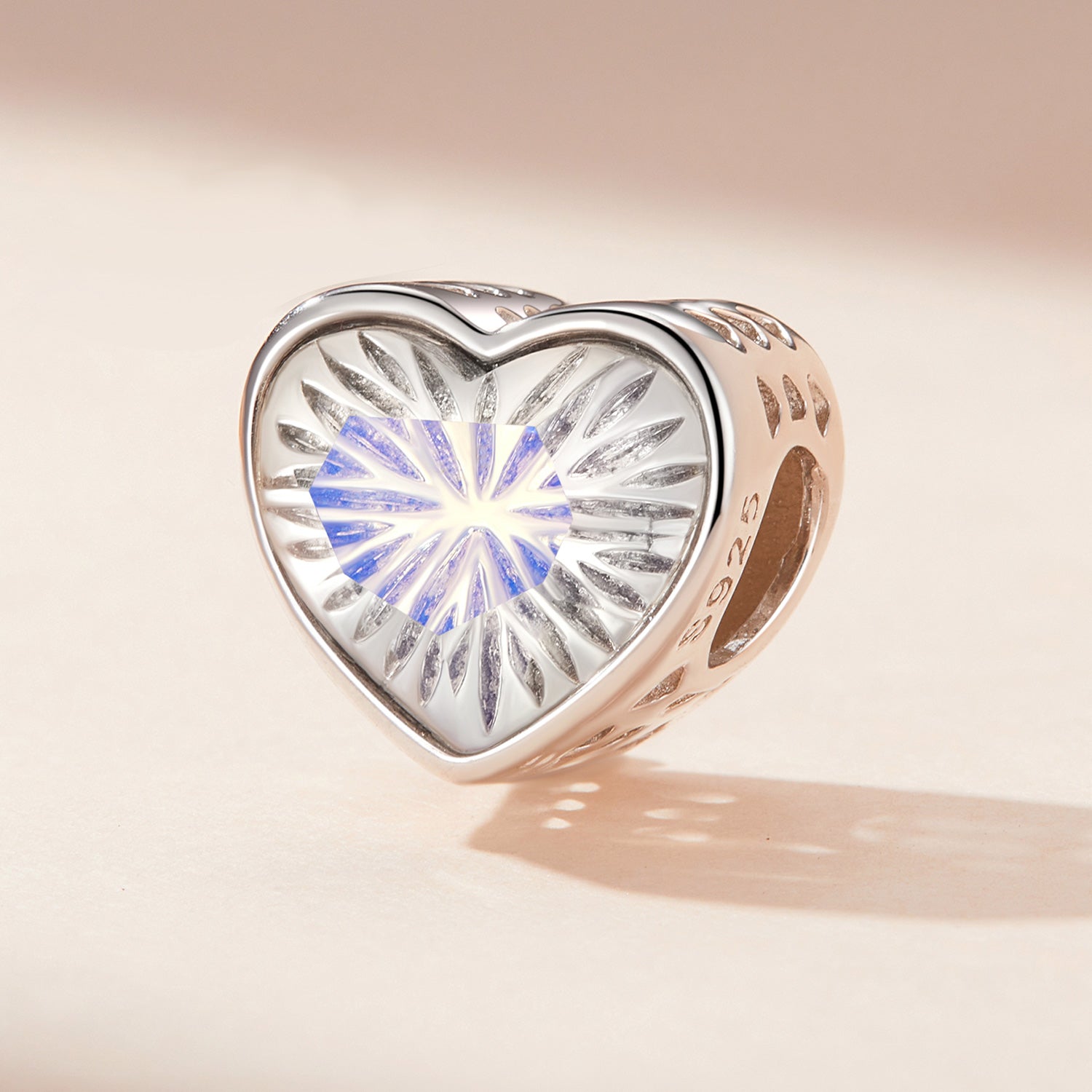 Silver Charm My Love Wedding Blue Fireworks Heart Charm For Sale - sursenso Charm