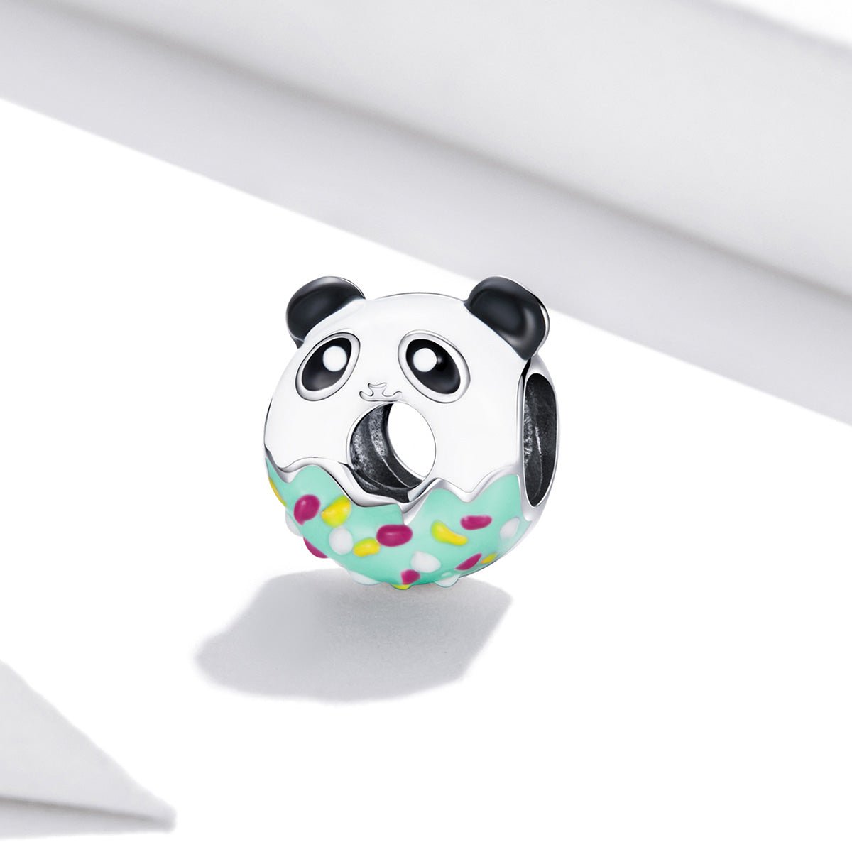 Silver Charm Panda Baby Doughnut Charm For Sale - sursenso Charm