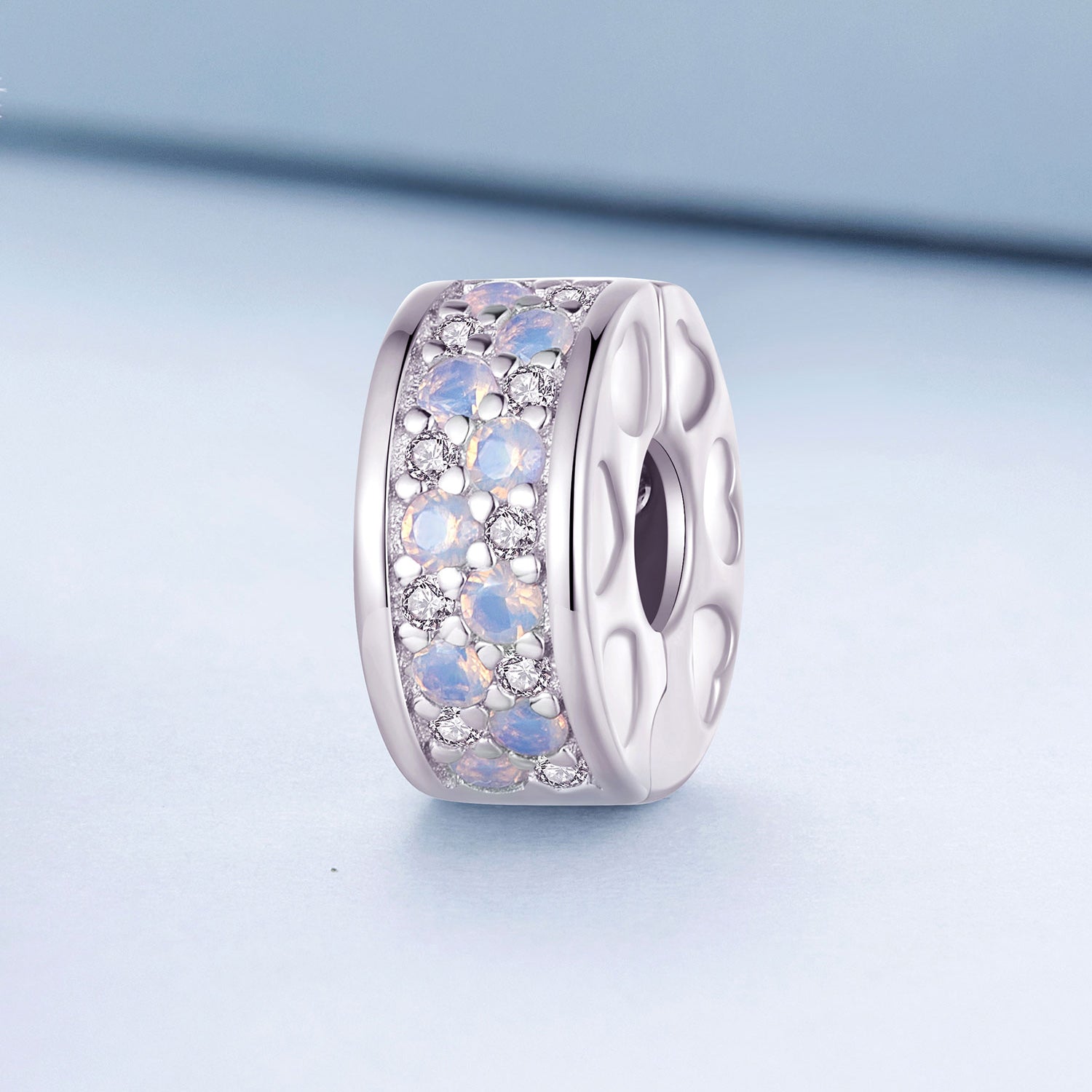 Silver Charm Pink Symphony CZ Stopper Charm For Sale - sursenso Charm