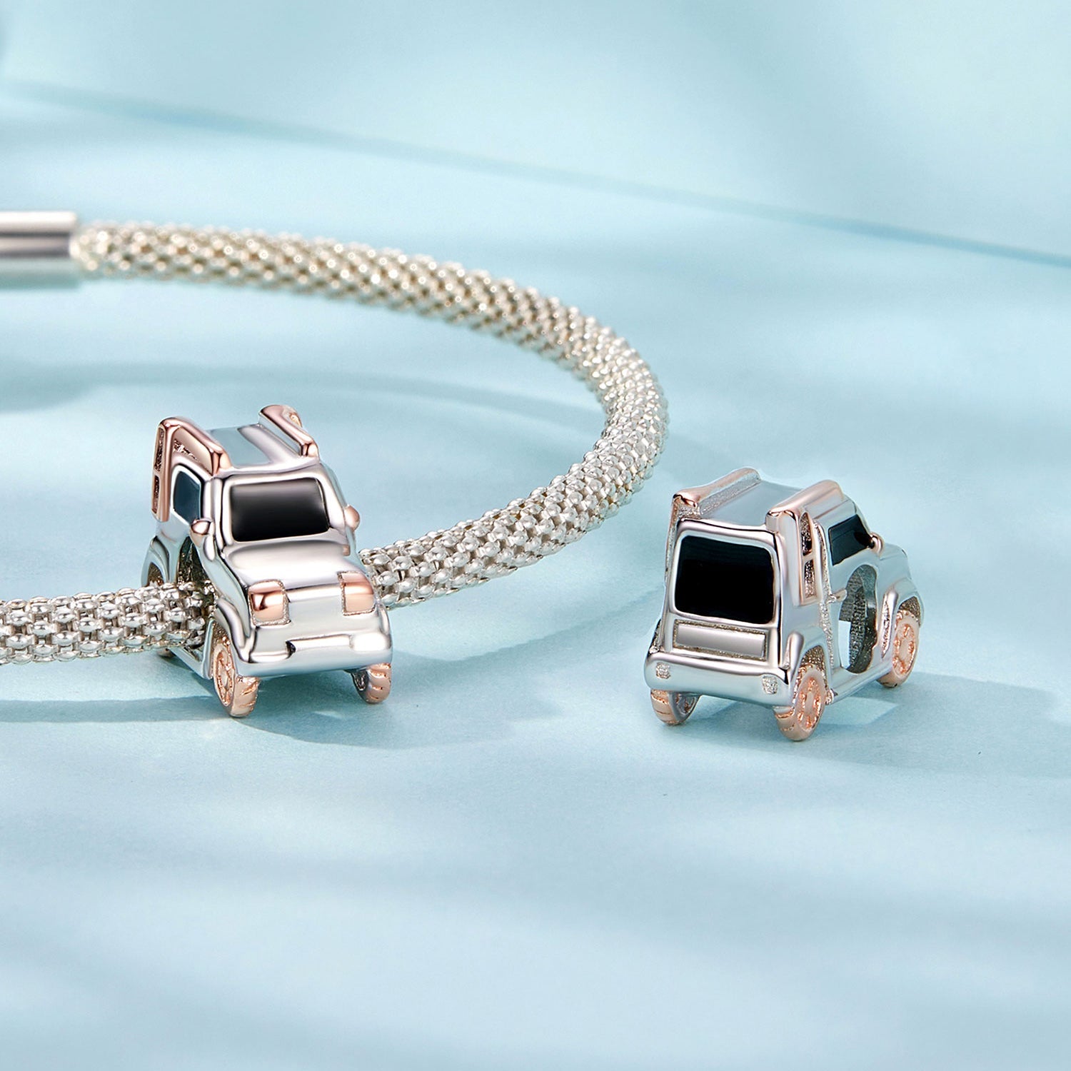 Silver Charm Pink White Off - Road Vehicle Charm For Sale - sursenso Charm