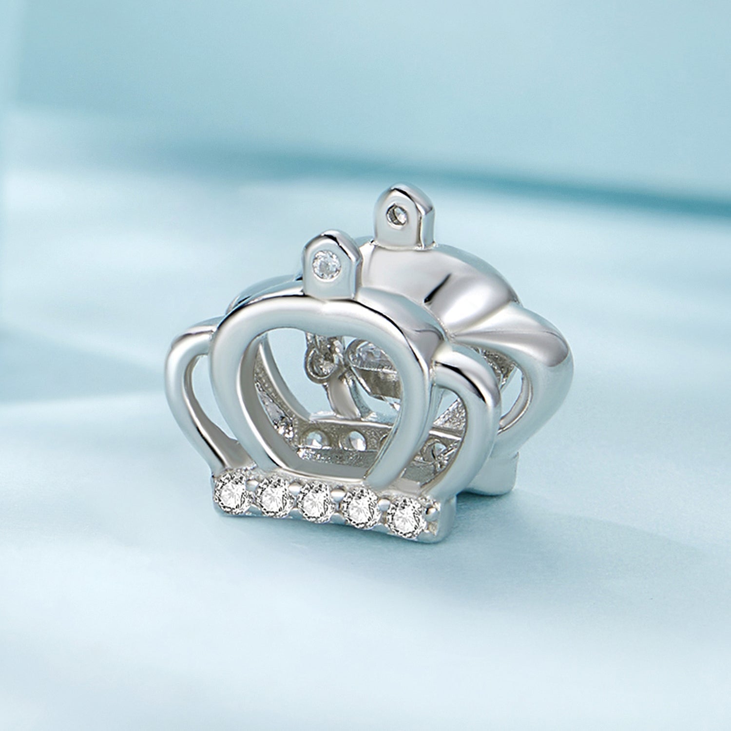 Silver Charm Power Crown CZ Charm For Sale - sursenso Charm