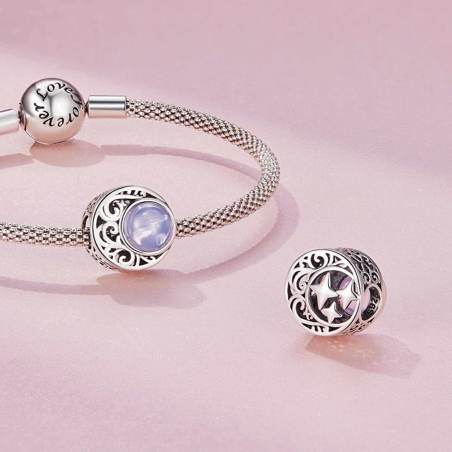 Silver Charm Purple Opal Moonlight Charm For Sale - sursenso Charm