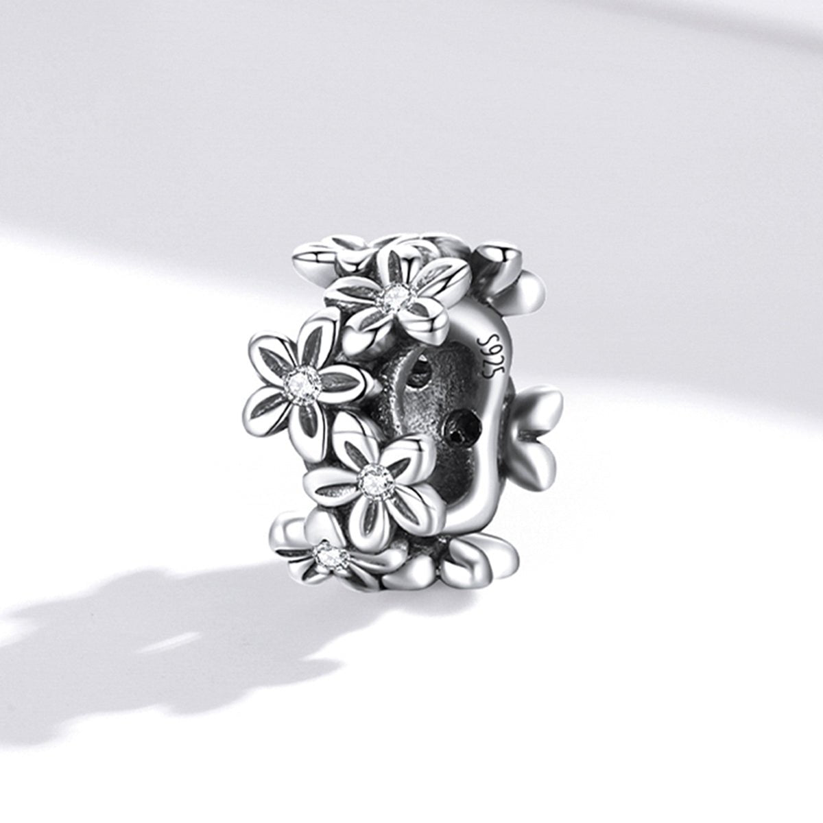 Silver Charm Retro Flower CZ Charm For Sale - sursenso Charm