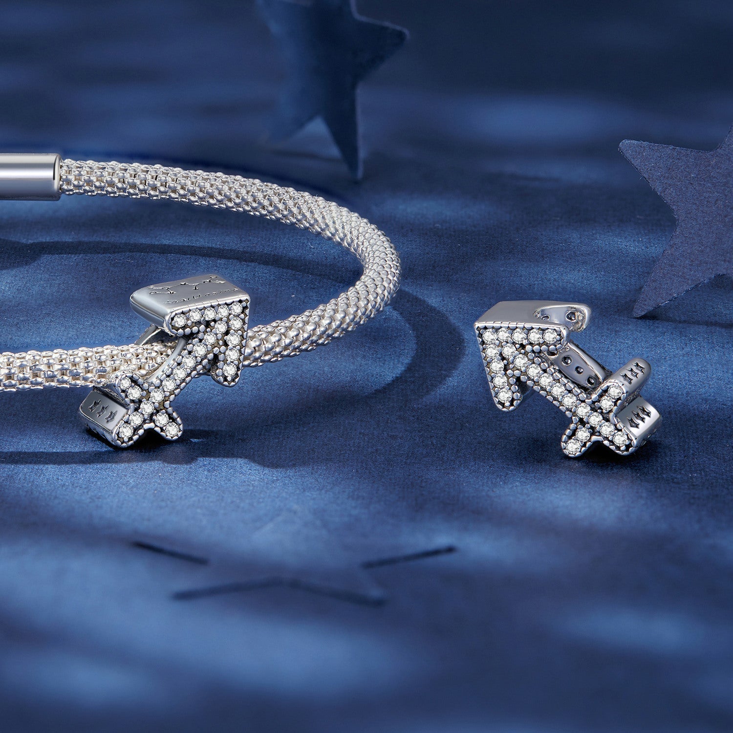 Silver Charm Sagittarius Lucky Sign CZ Charm For Sale - sursenso Charm