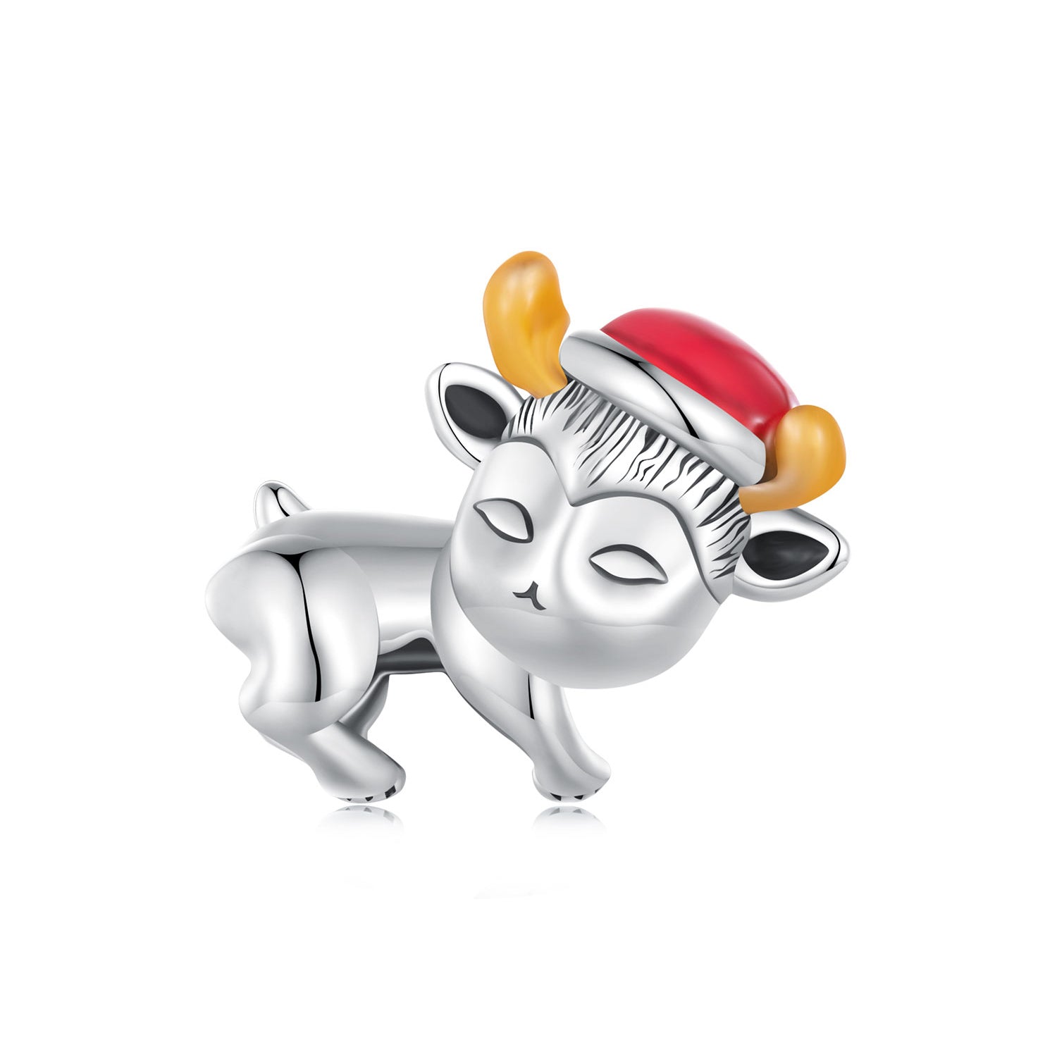 Silver Charm Santa Hat Luminous Elk Charm For Sale - sursenso Charm